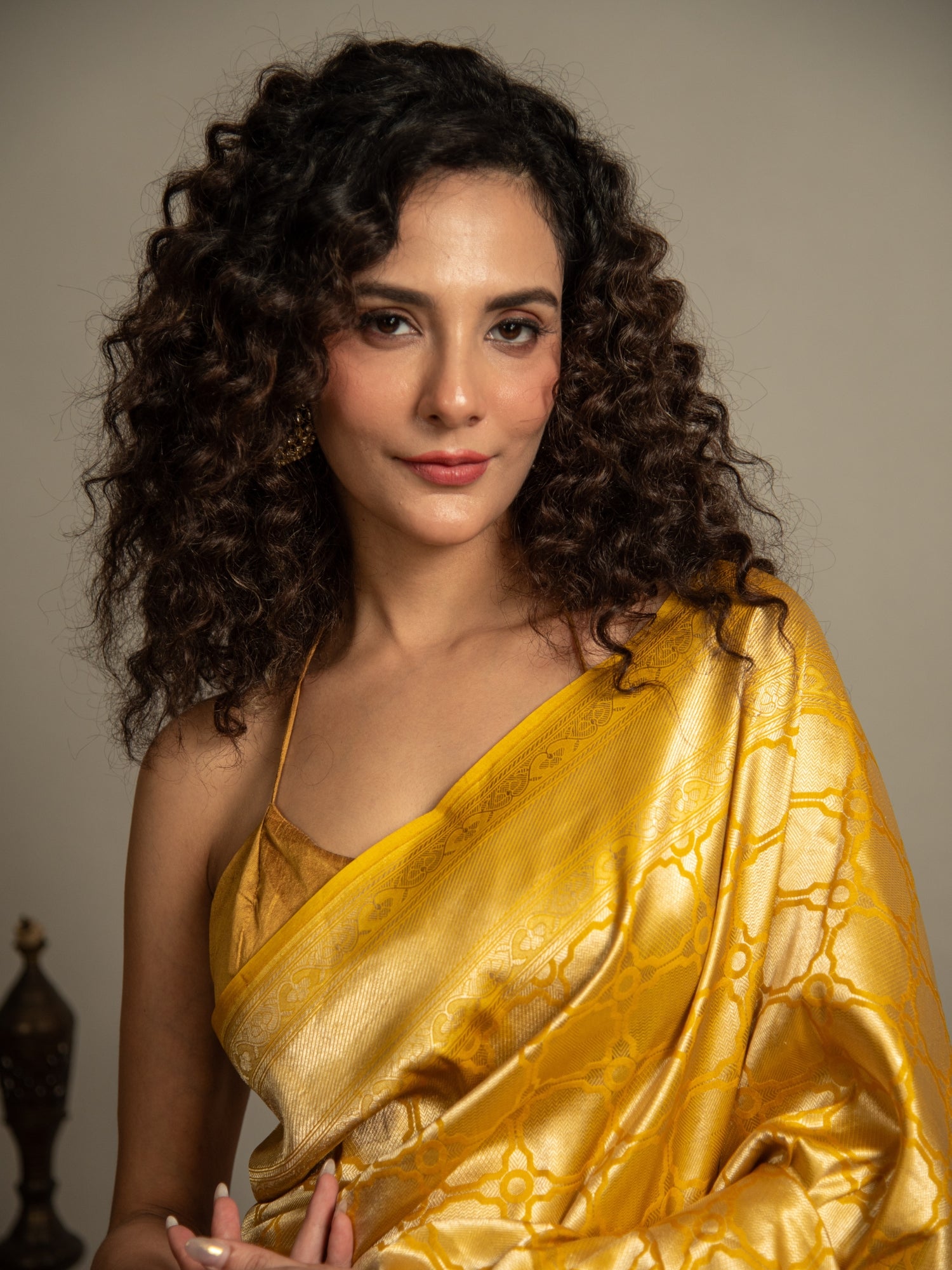 Yellow Handloom Brocade Banarasi Katan Silk Saree