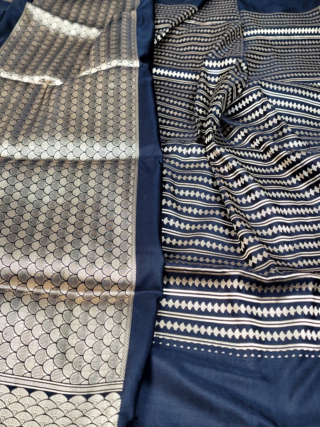 Black Mashru Silk Banarasi Saree with Kadhawa Motifs