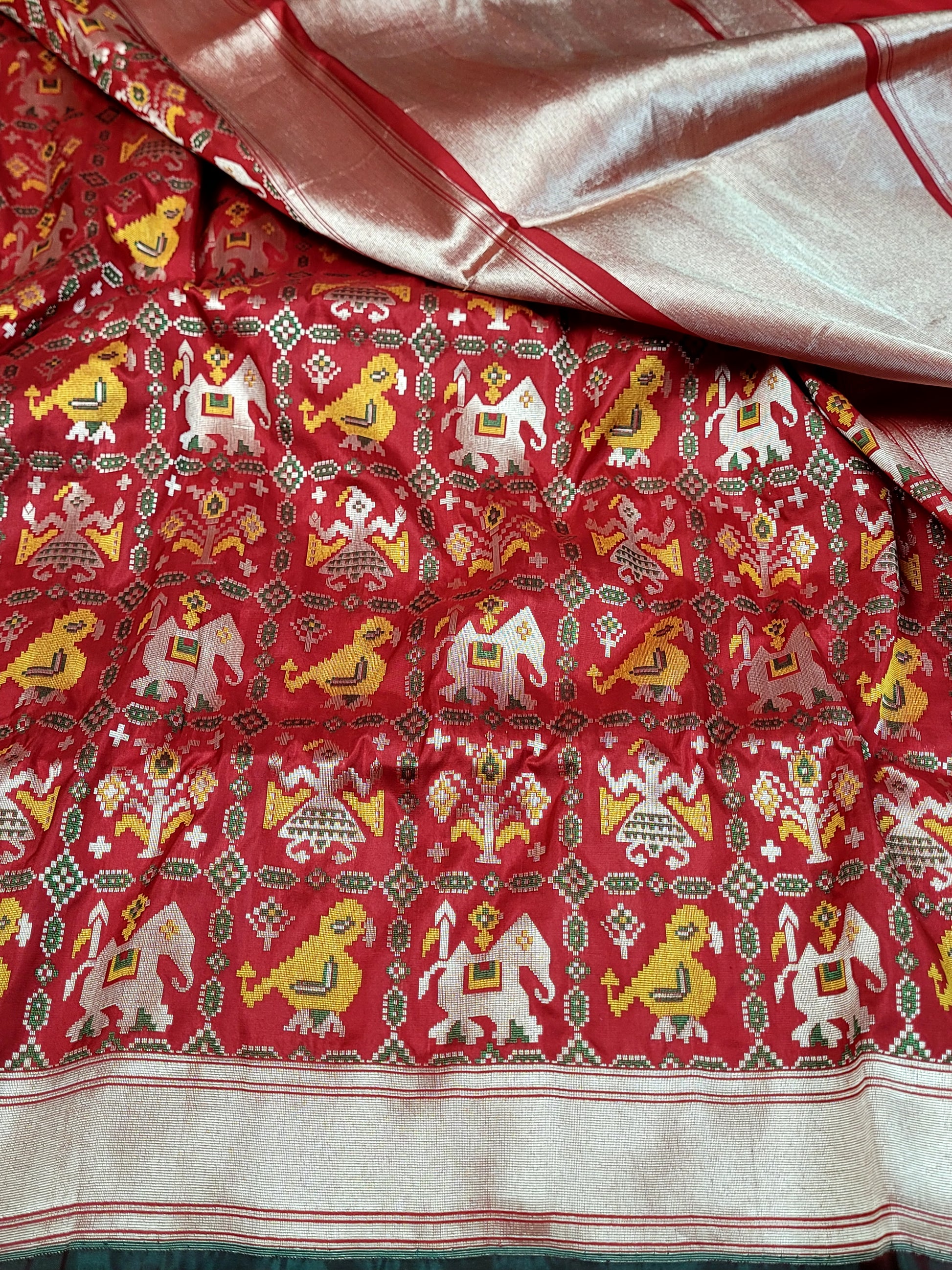 Red Patola Banarasi Katan Silk Saree
