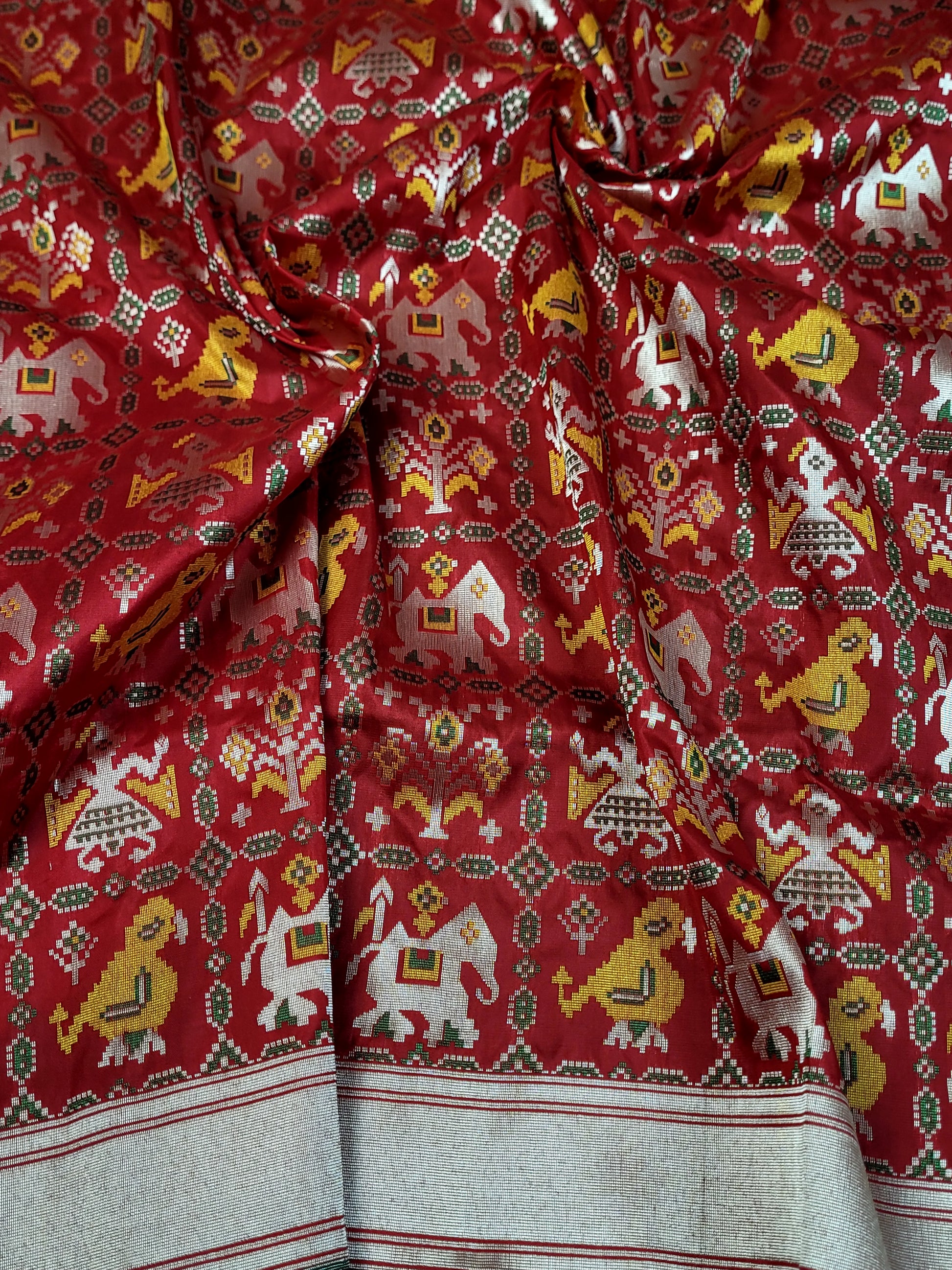 Red Patola Banarasi Katan Silk Saree