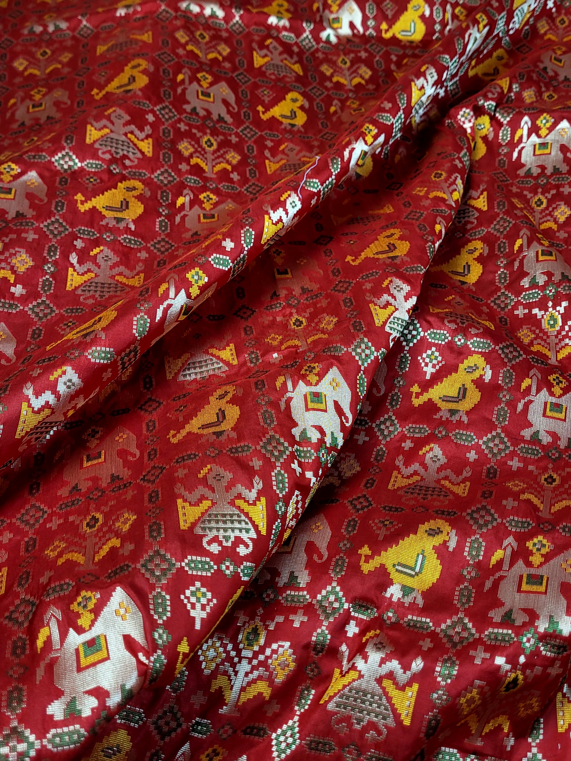 Red Patola Banarasi Katan Silk Saree