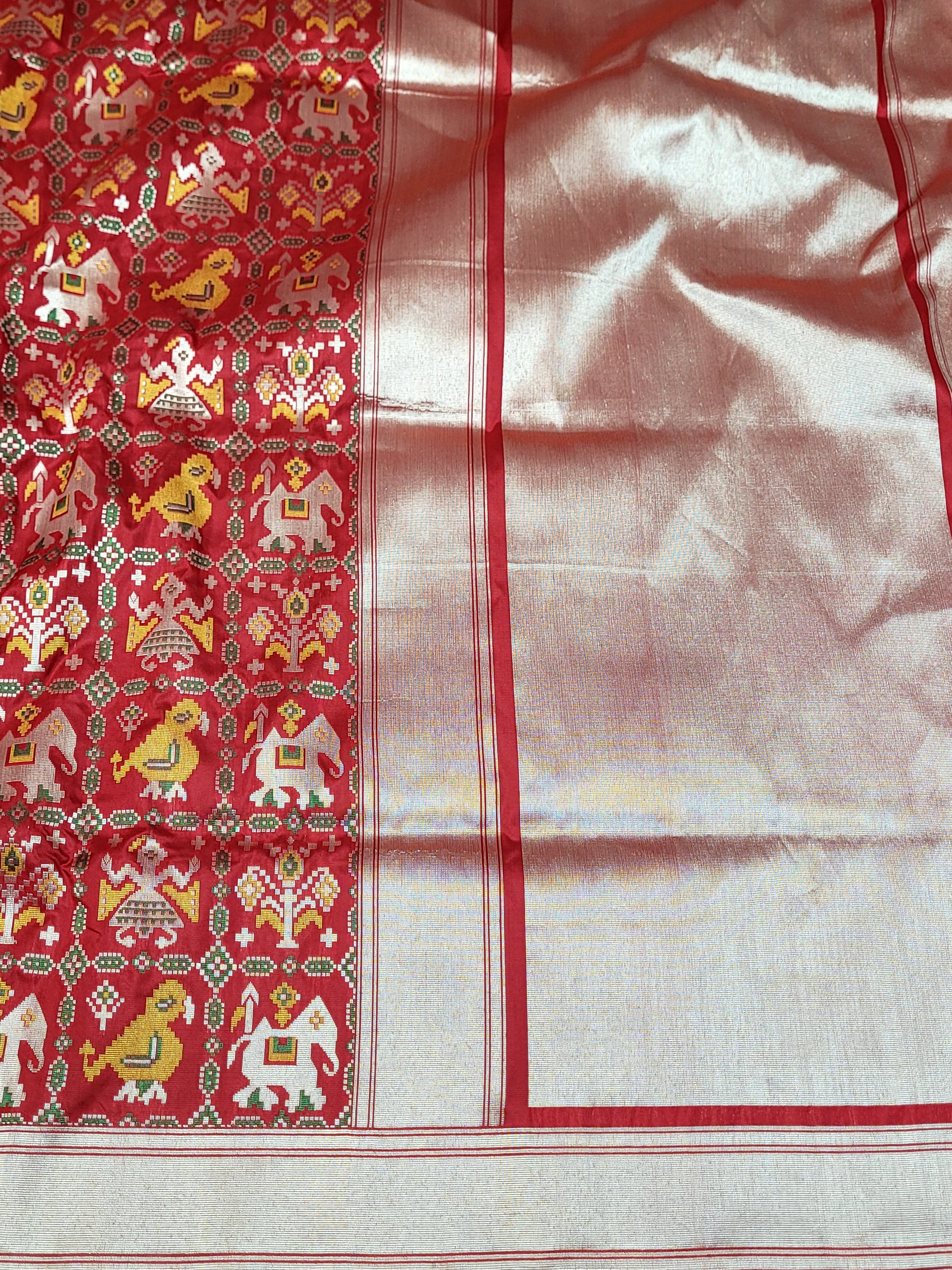 Red Patola Banarasi Katan Silk Saree