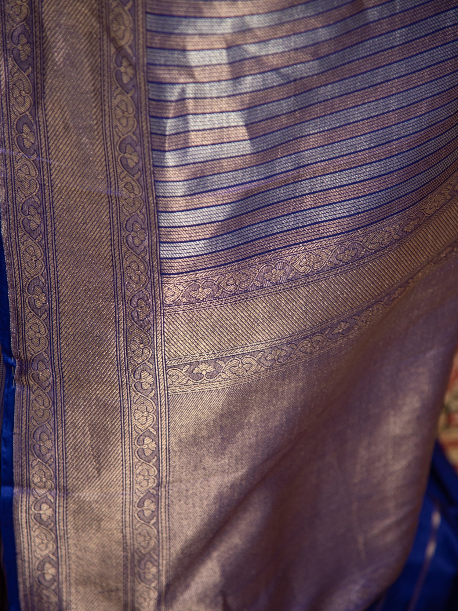 Royal Blue Handloom Brocade Banarasi Katan Silk Saree