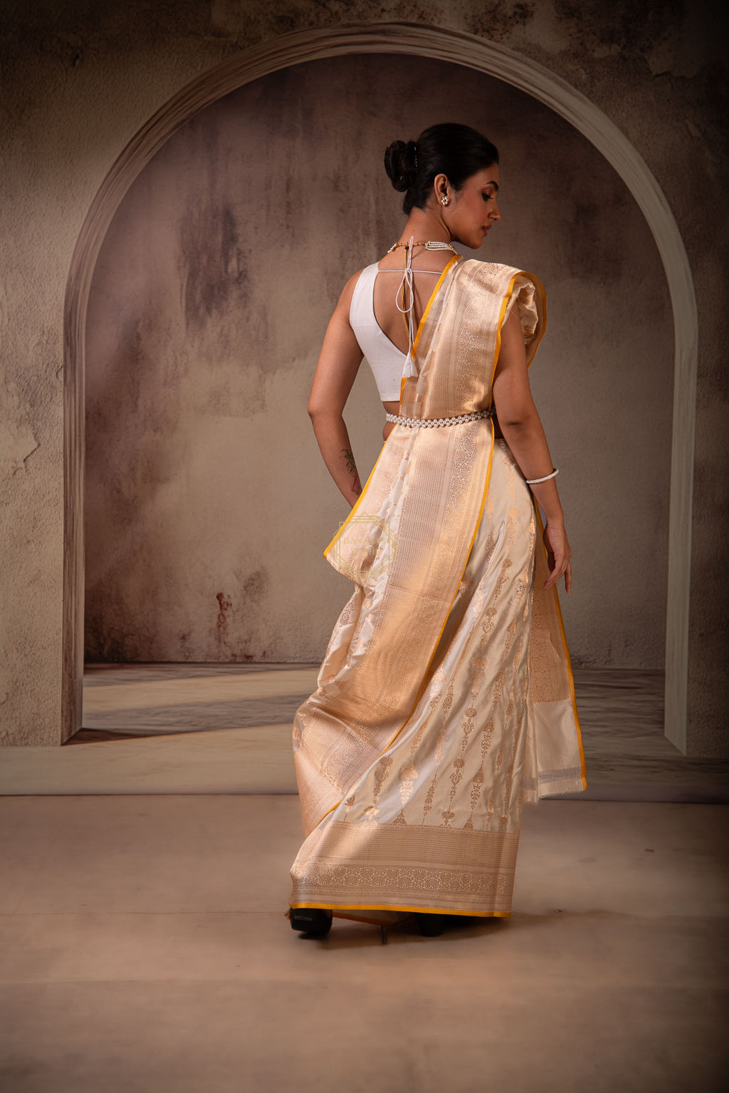 Mashru Silk Saree with Zari allover jaal