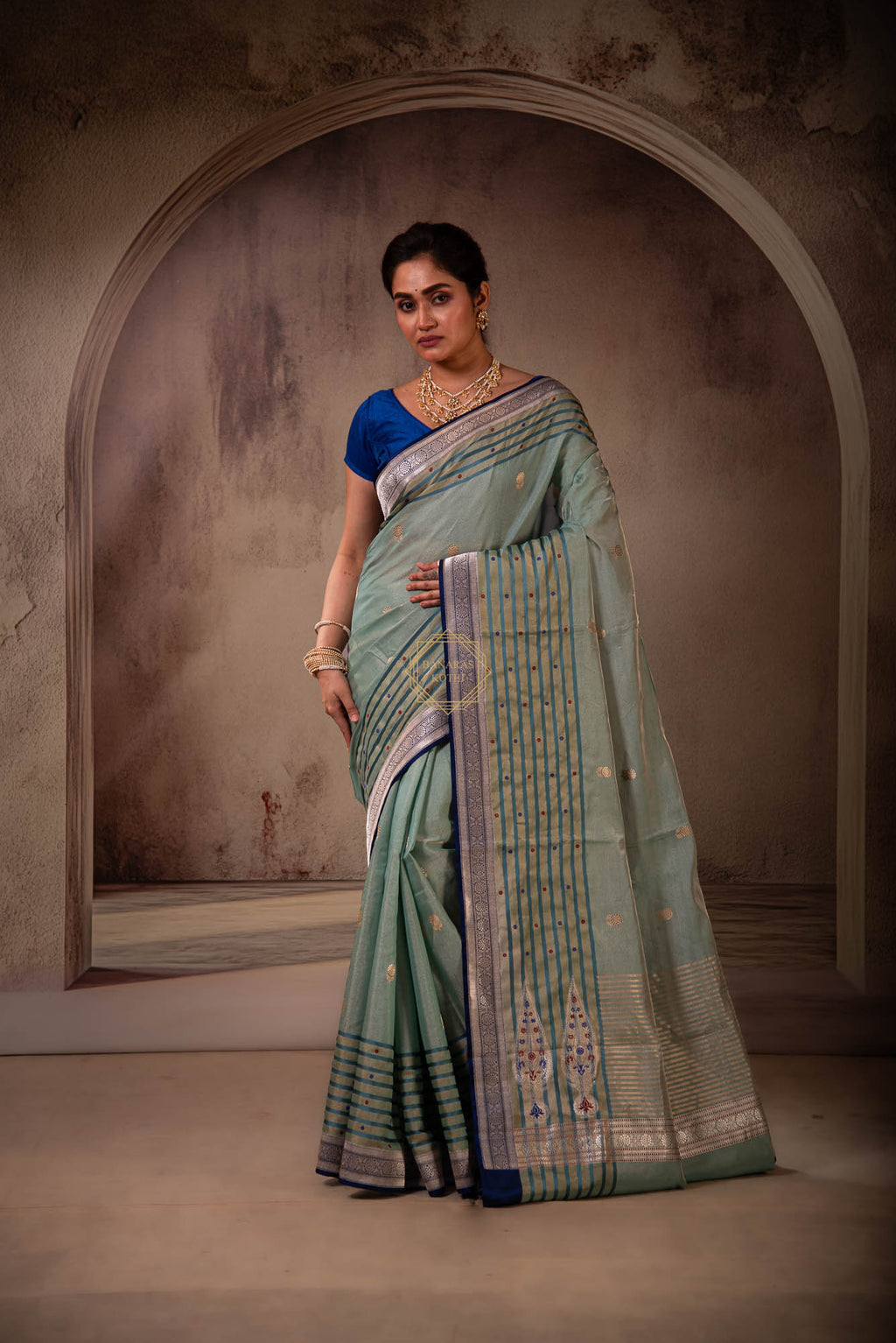 Tissue Weaved on Katan with Kadhua Saree