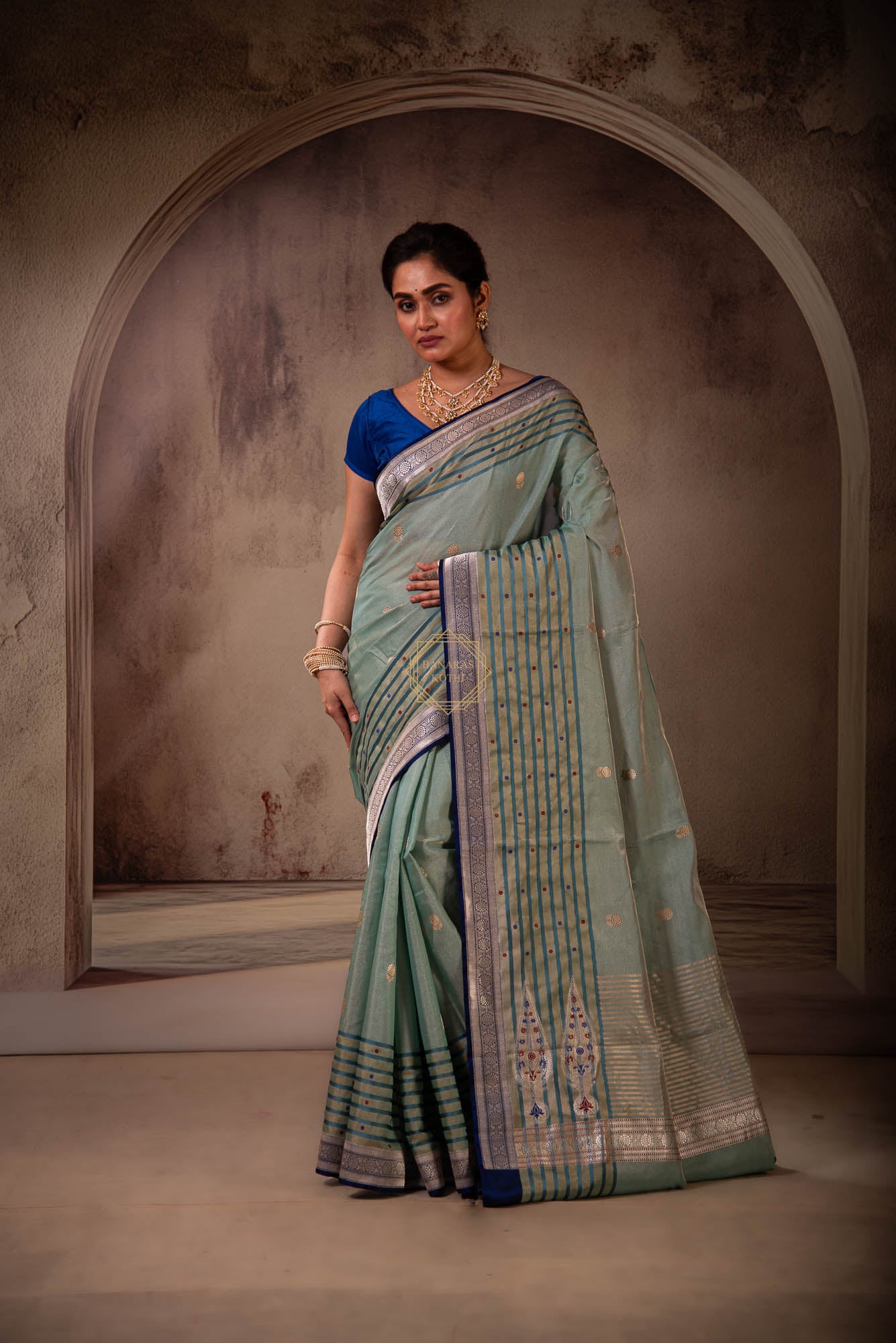 Tissue Weaved on Katan with Kadhua Saree