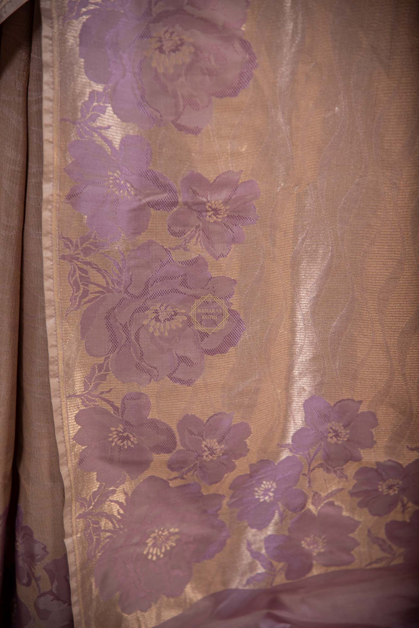 Soft Silk Zari Brocade Saree with Resham Aanchal & Skirt