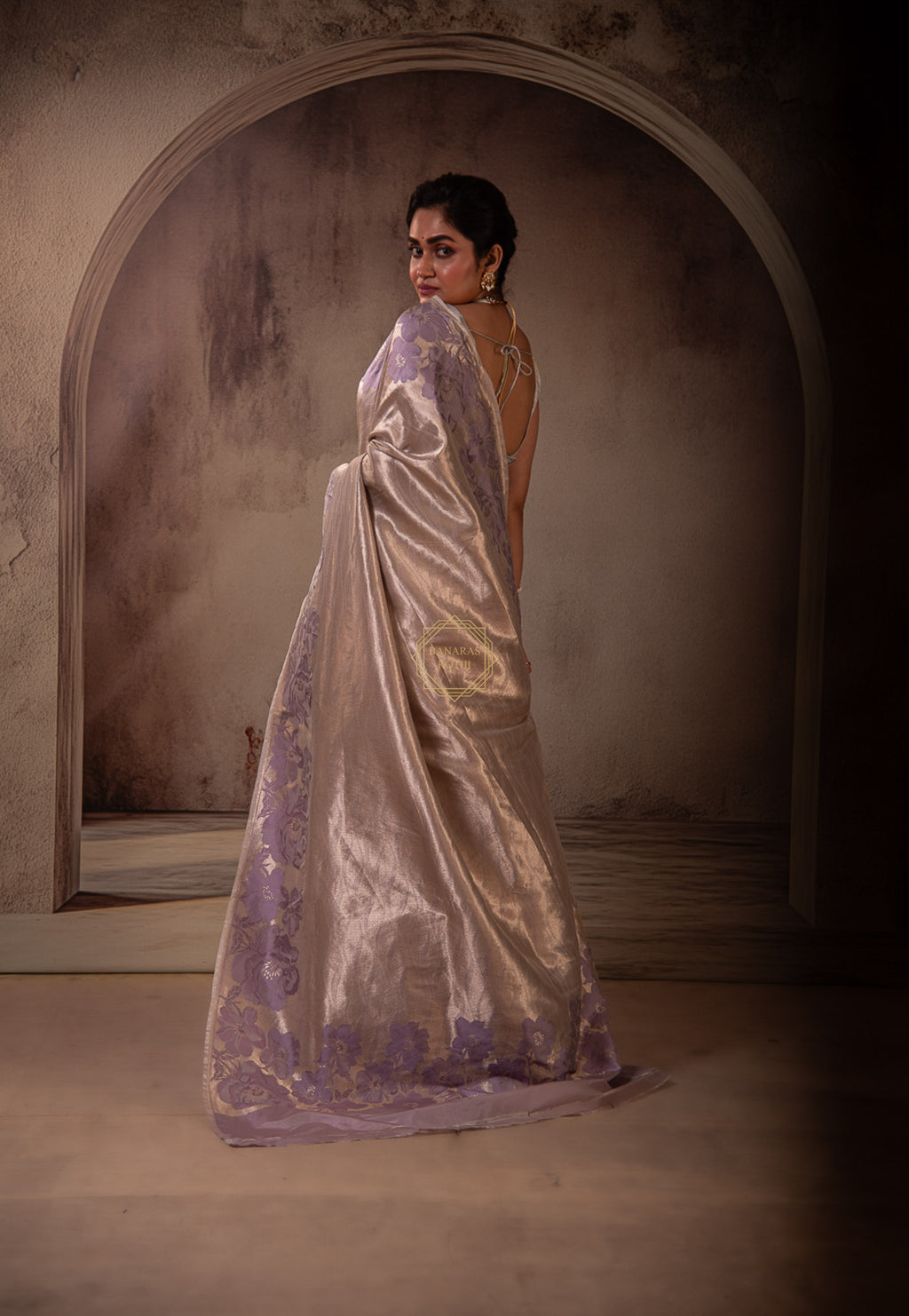 Soft Silk Zari Brocade Saree with Resham Aanchal & Skirt