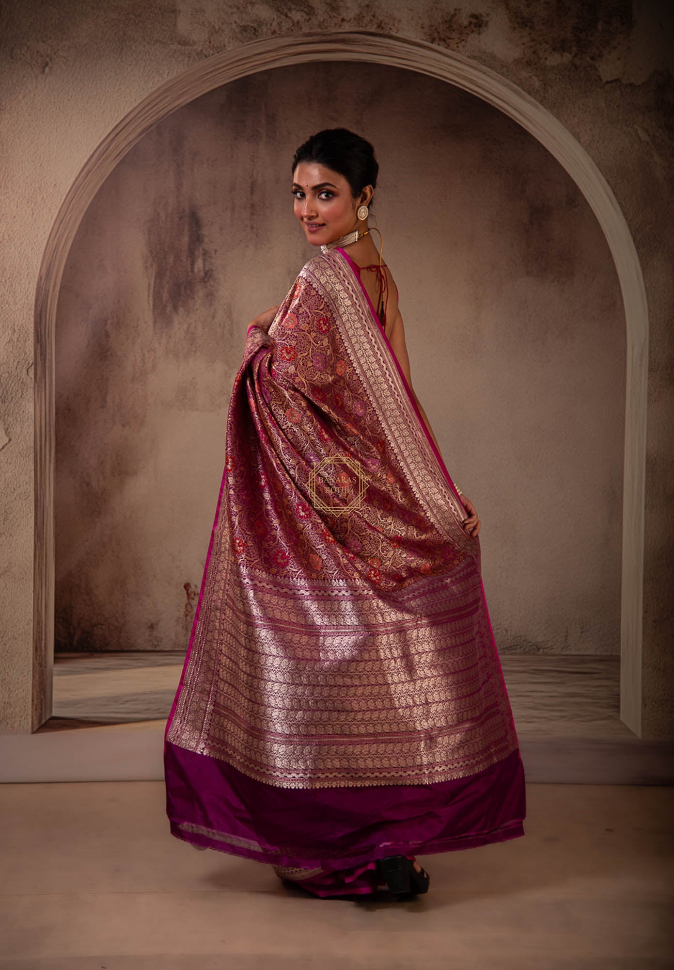 Traditional Kadhua Jaal Weaved with Zari Tanchoi and Meenadar Motifs Saree