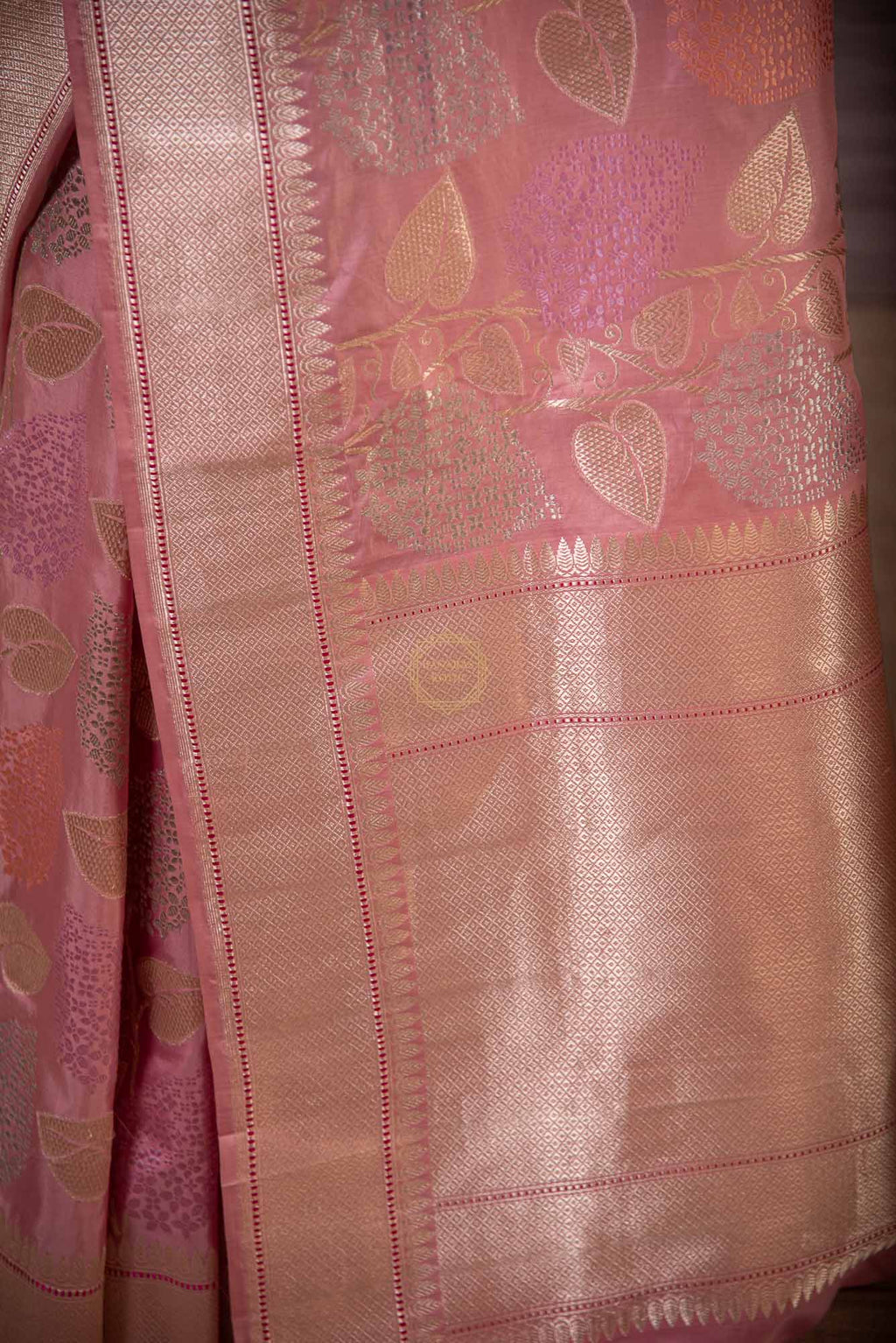 Jangla Design Weaved on Katan Silk with Zari and Resham Saree