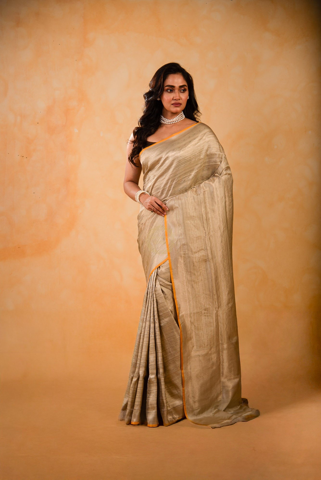 Modern Design Weaved on Contemparory Fusion Tanchoi Weave Saree