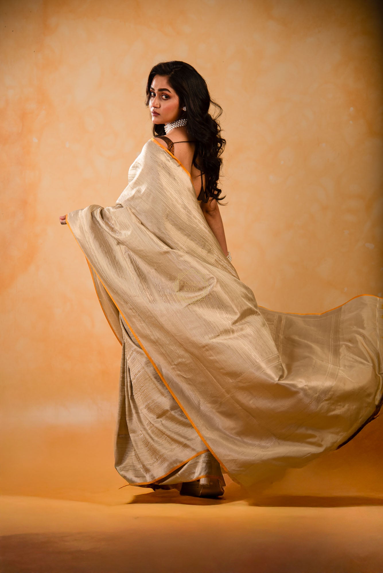 Modern Design Weaved on Contemparory Fusion Tanchoi Weave Saree