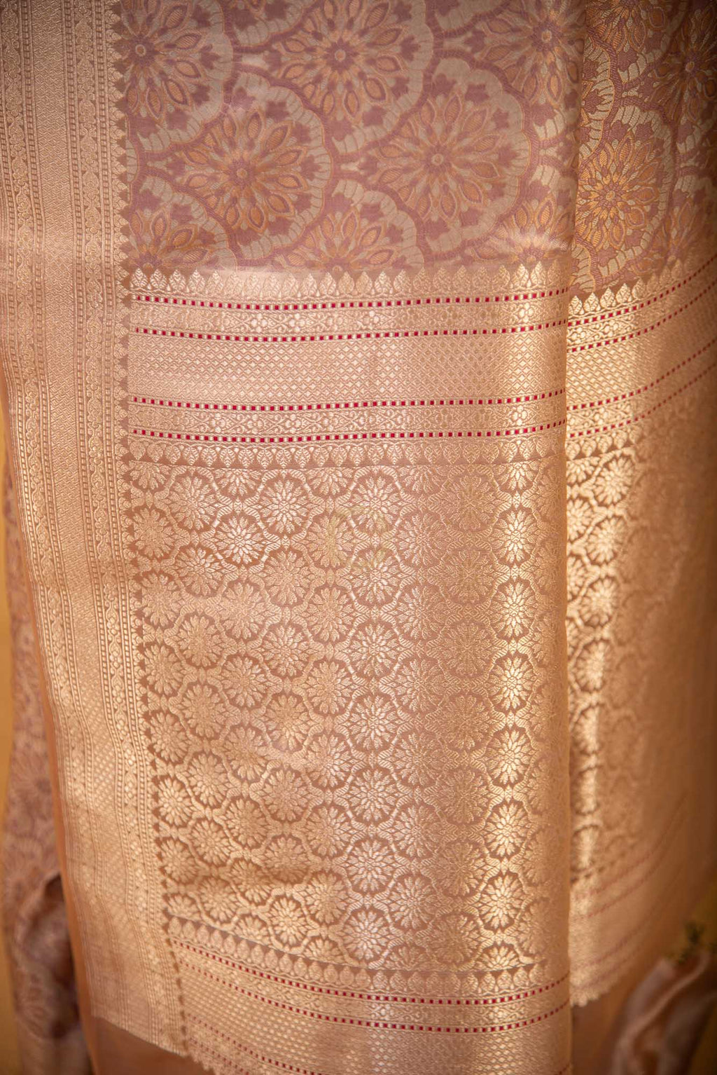 Suttle Color Jaal Weaved in Jamawar with Resham and Zari