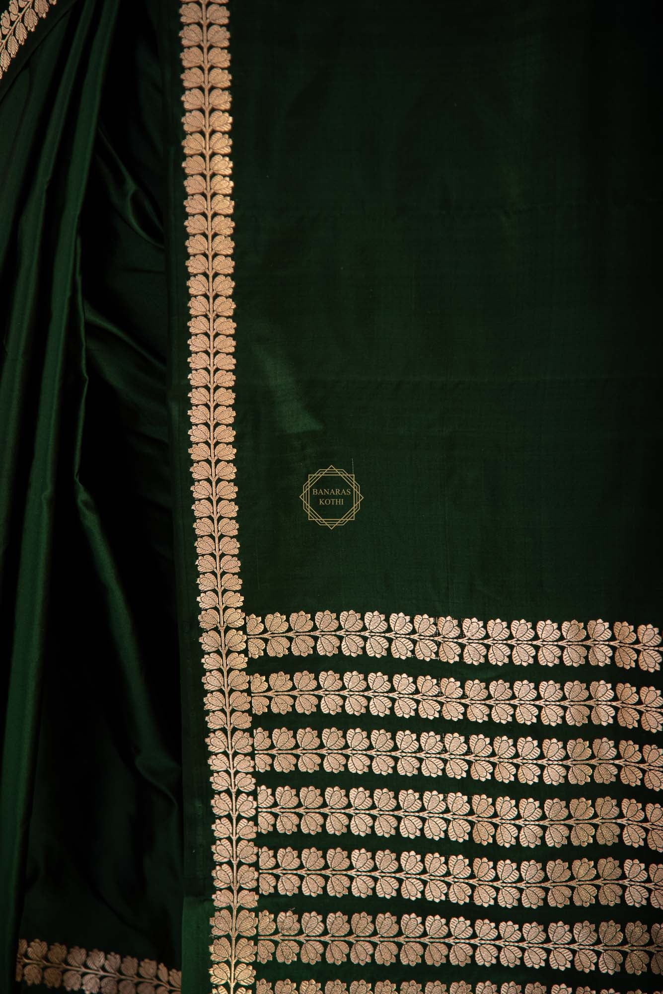 Kadhua Border Weaved on Plain Body of Satin Silk Saree