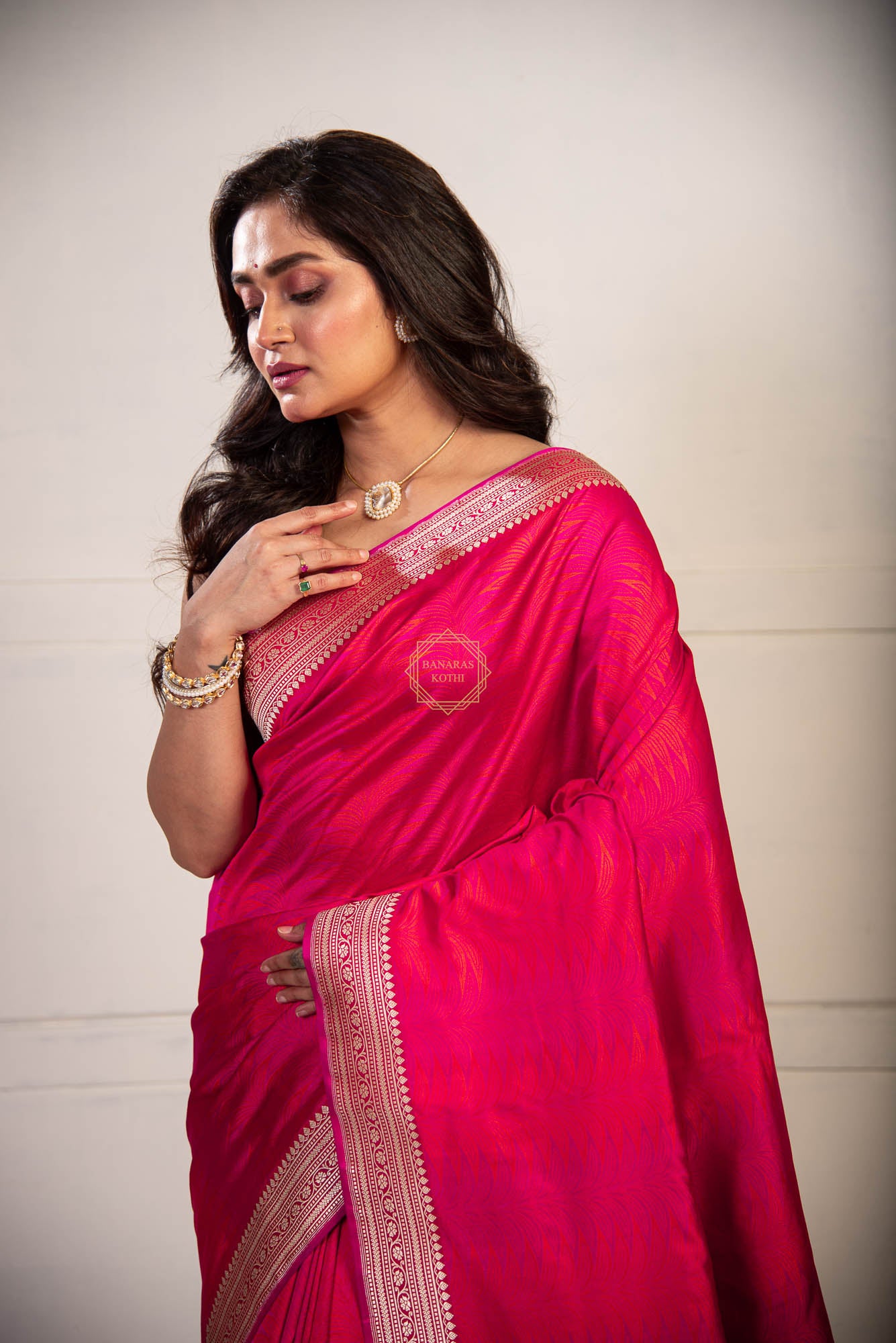 Kadhua Border Weaved with Tanchoi Body on Satin Silk Saree
