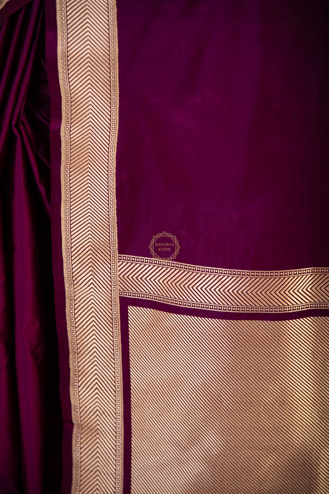 Kadhua Border Weaved on Plain Body of Satin Silk Saree