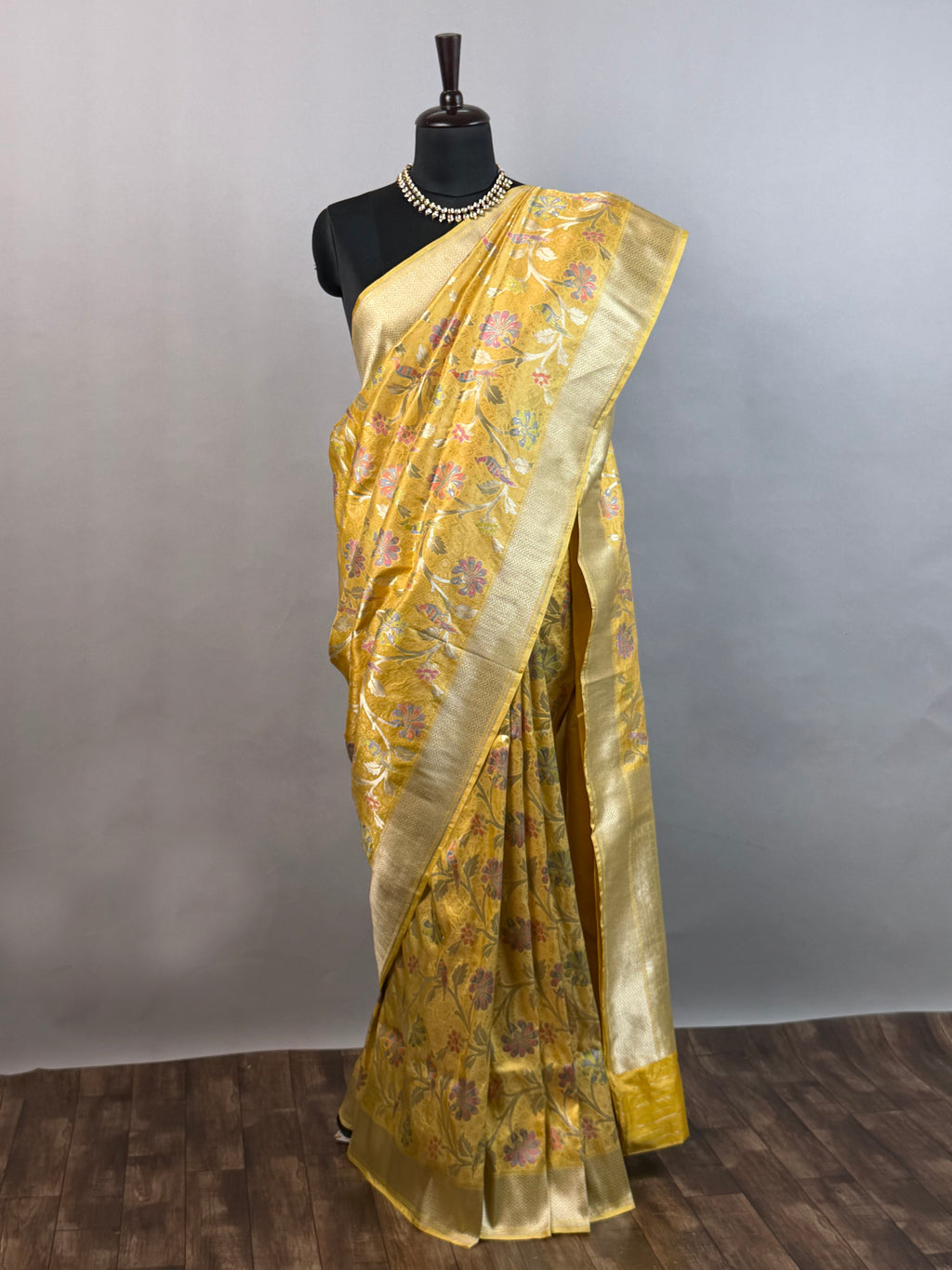 Haldi Yellow Meenakari Banarasi Zari Brocade Katan Silk Saree