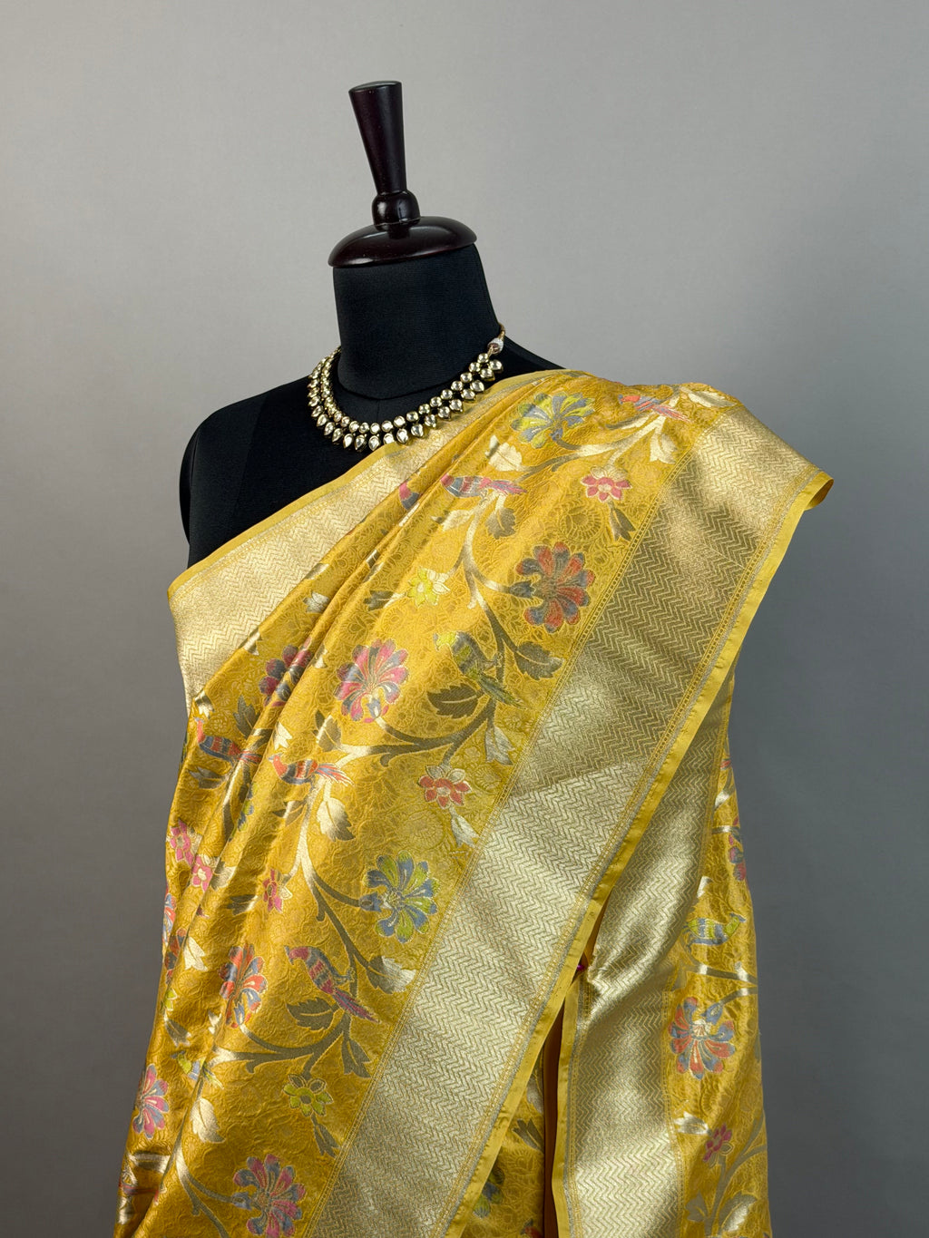 Haldi Yellow Meenakari Banarasi Zari Brocade Katan Silk Saree
