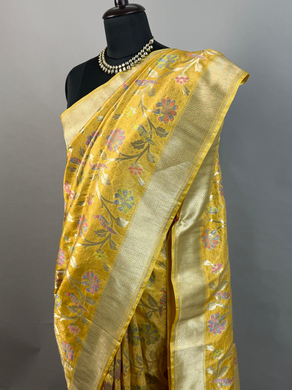 Haldi Yellow Meenakari Banarasi Zari Brocade Katan Silk Saree