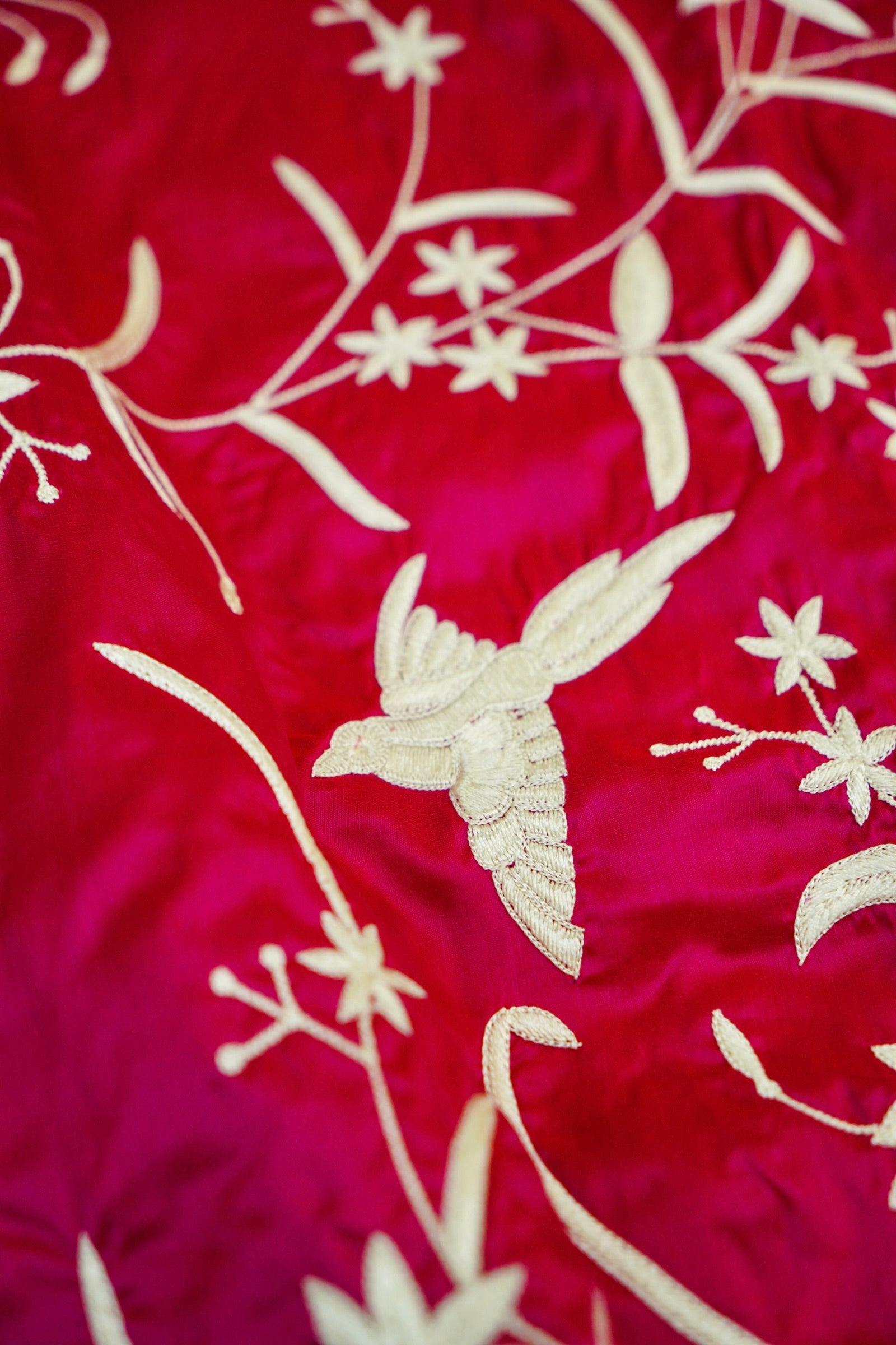 Pink Handloom Banarasi Katan Silk Saree with Parsi Embroidery