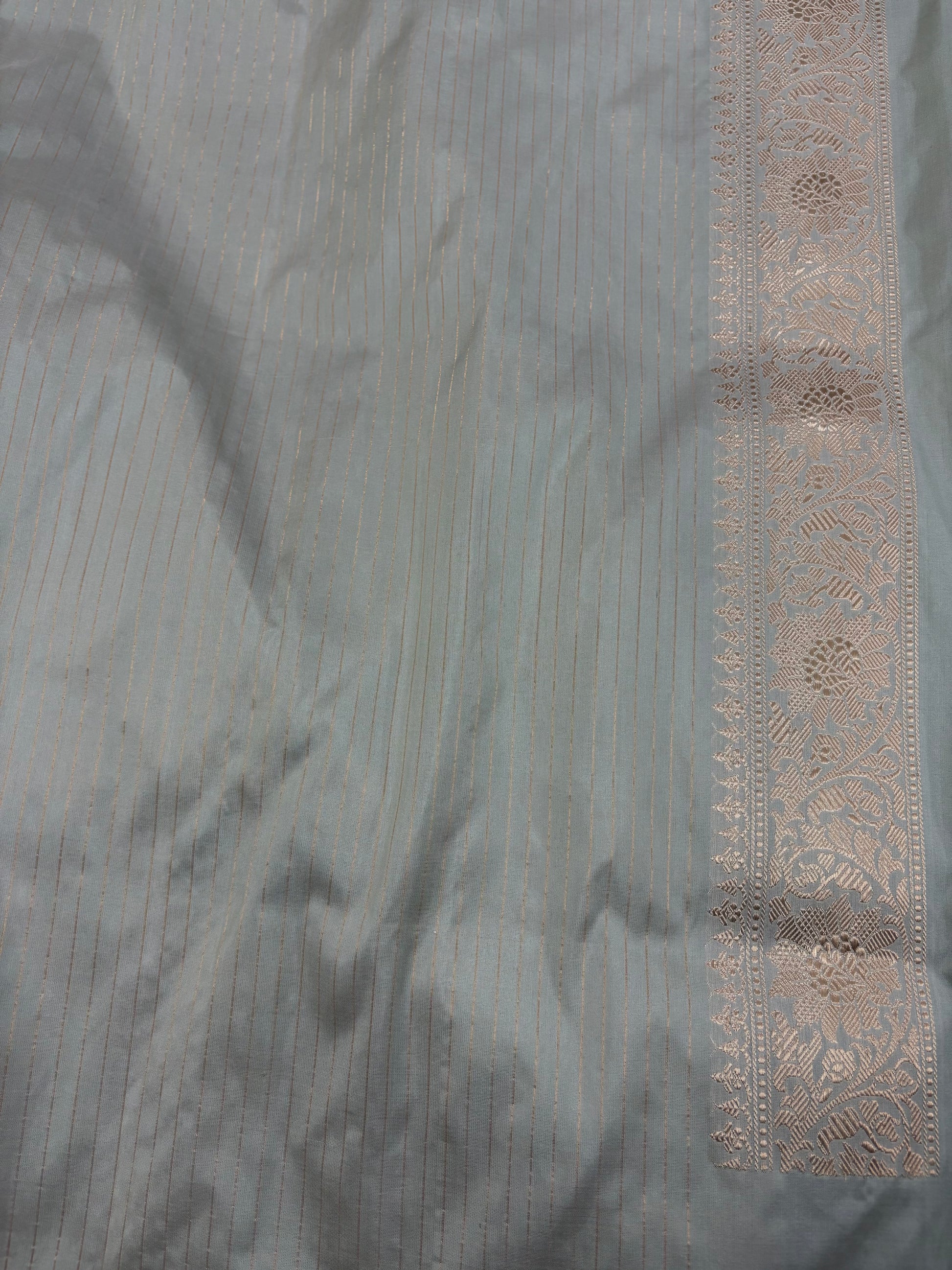 Mint Green Handloom Brocade Banarasi Katan Silk Saree