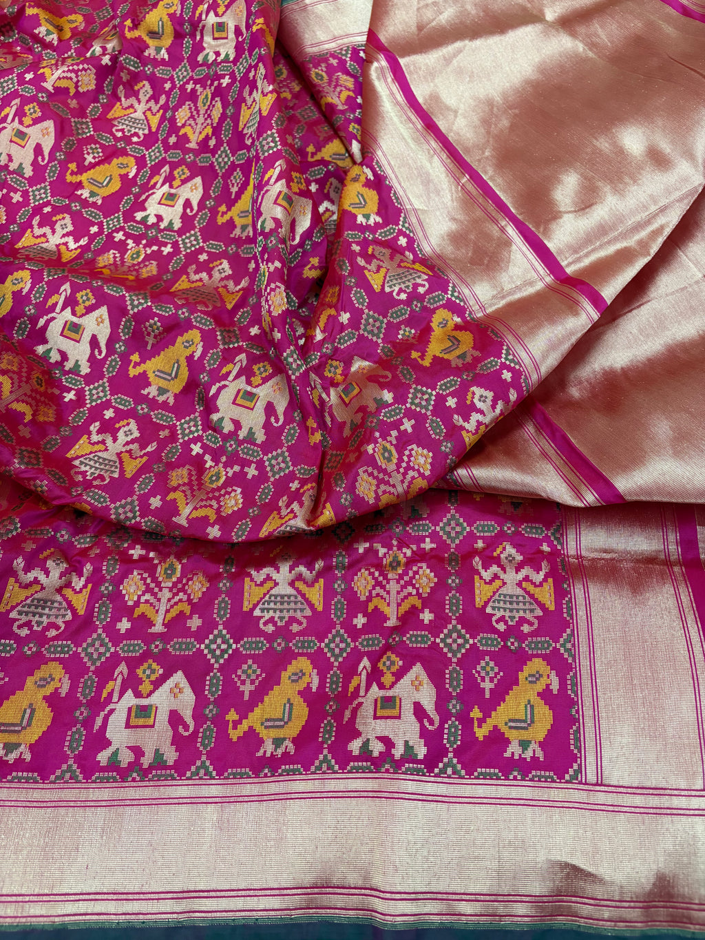 Pink Patola Banarasi Katan Silk Saree