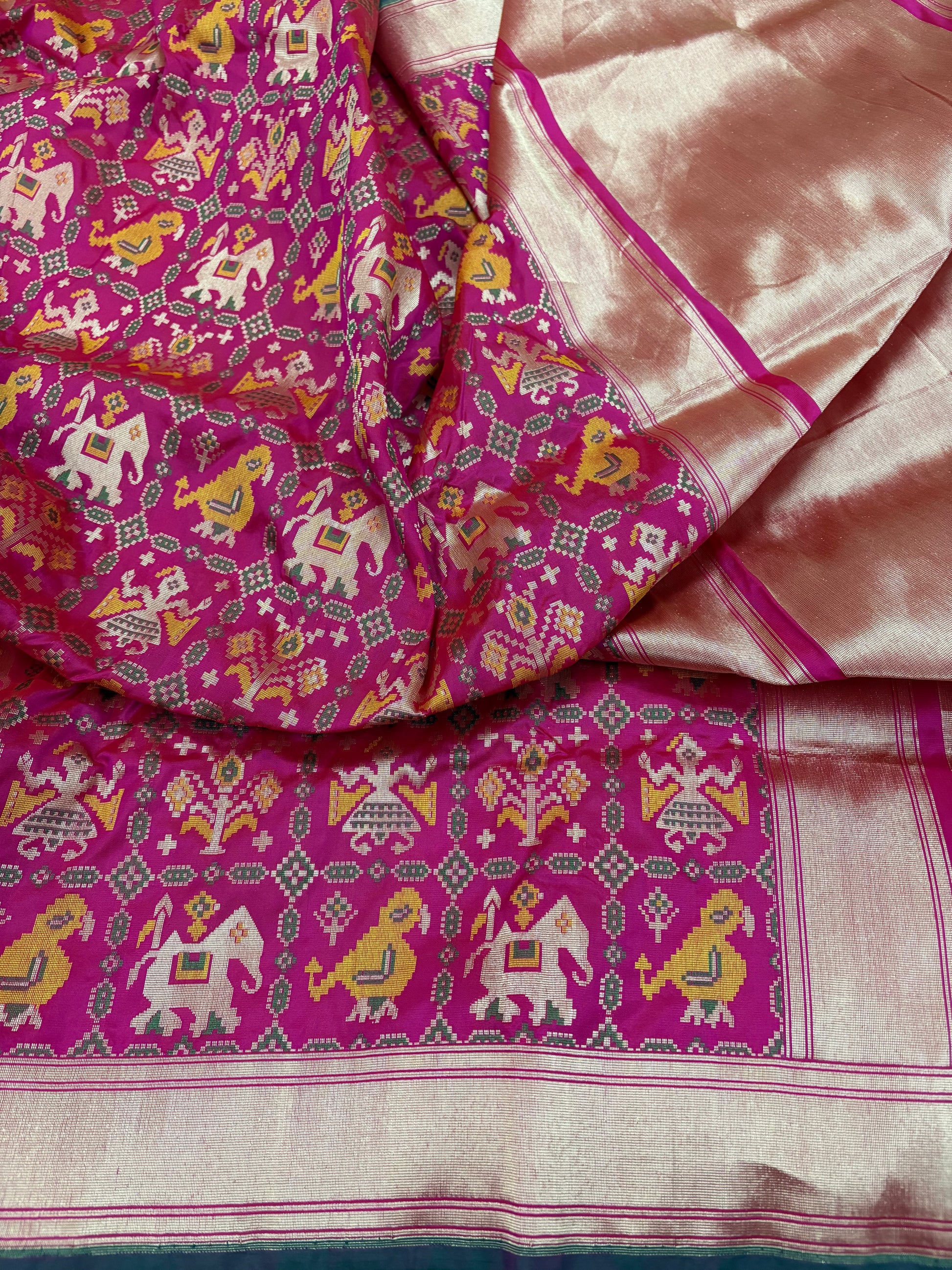Pink Patola Banarasi Katan Silk Saree