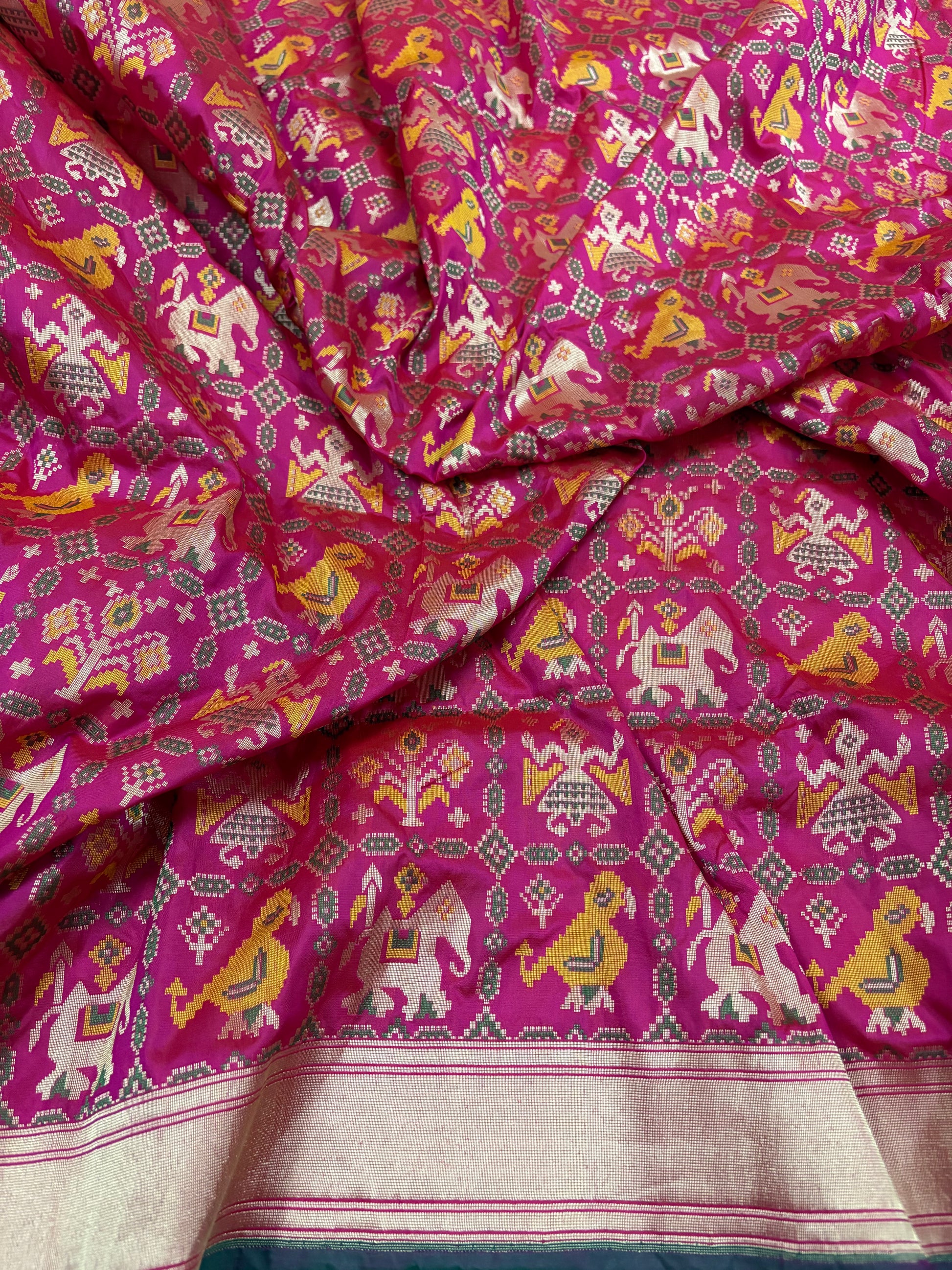 Pink Patola Banarasi Katan Silk Saree