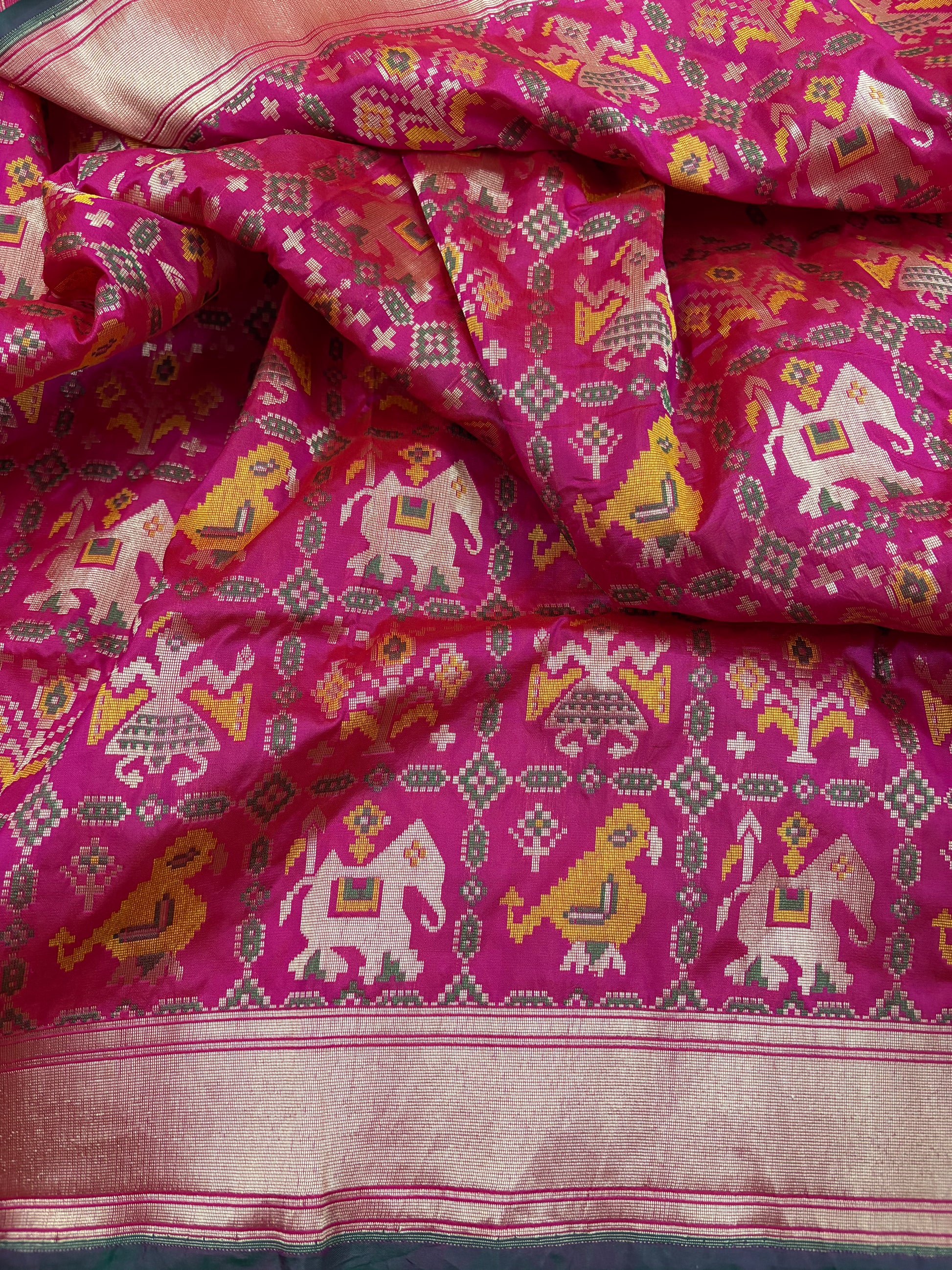 Pink Patola Banarasi Katan Silk Saree