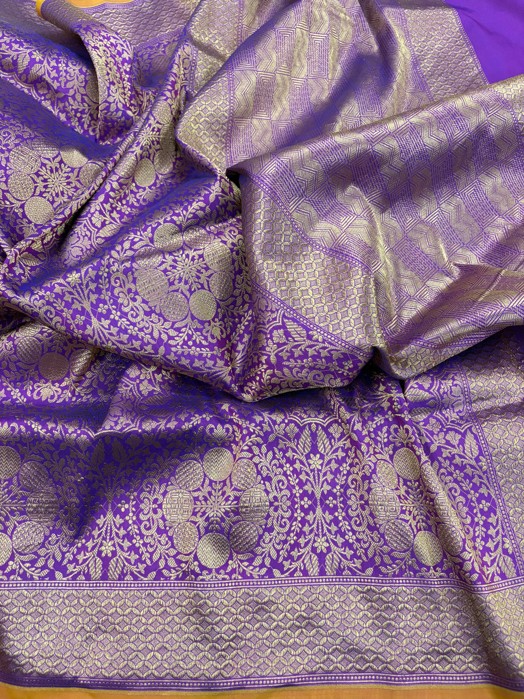 Purple Brocade Handloom Banarasi Katan Silk Saree