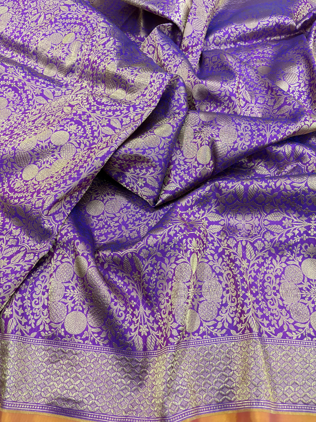 Purple Brocade Handloom Banarasi Katan Silk Saree