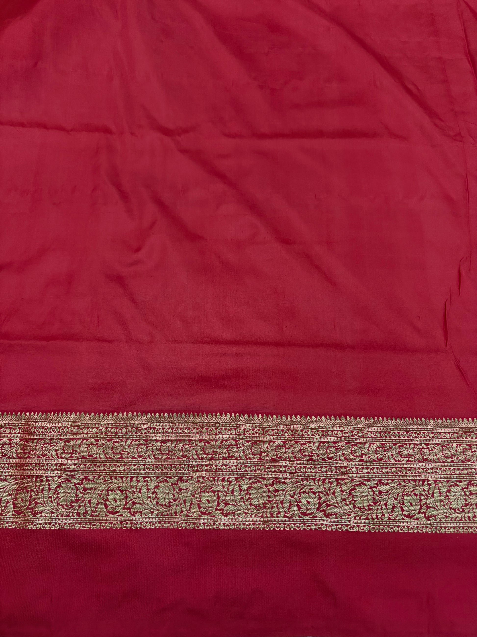 Orange Pink Checks Handloom Banarasi Katan Silk Saree