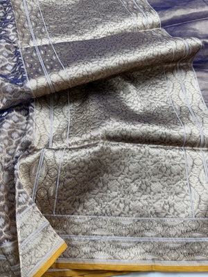 Kora Tissue Saree - Royal Blue