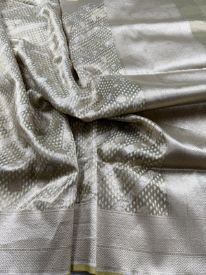 Kora Tissue Saree - Silver