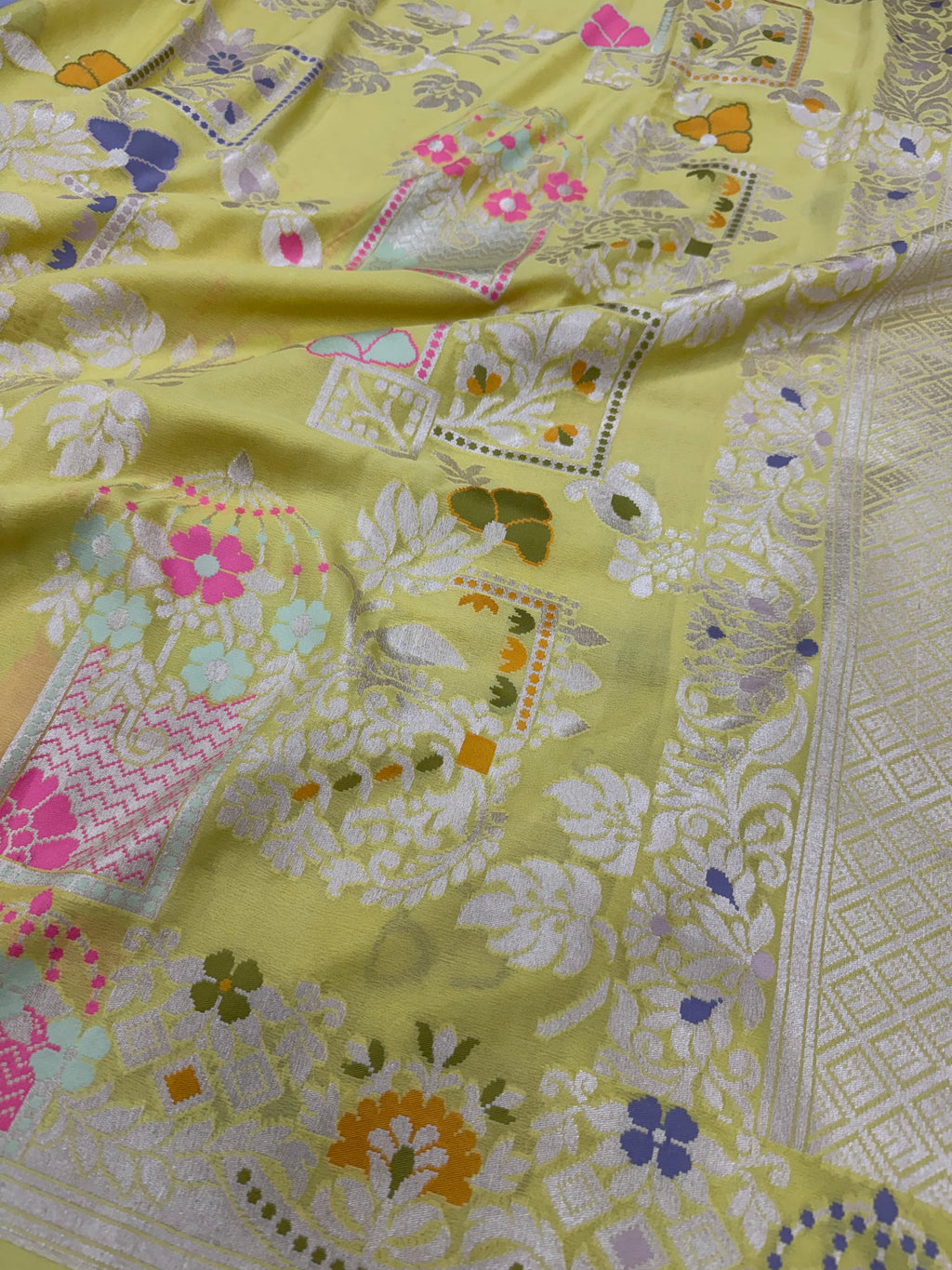 Georgette Chiffon Saree - Yellow