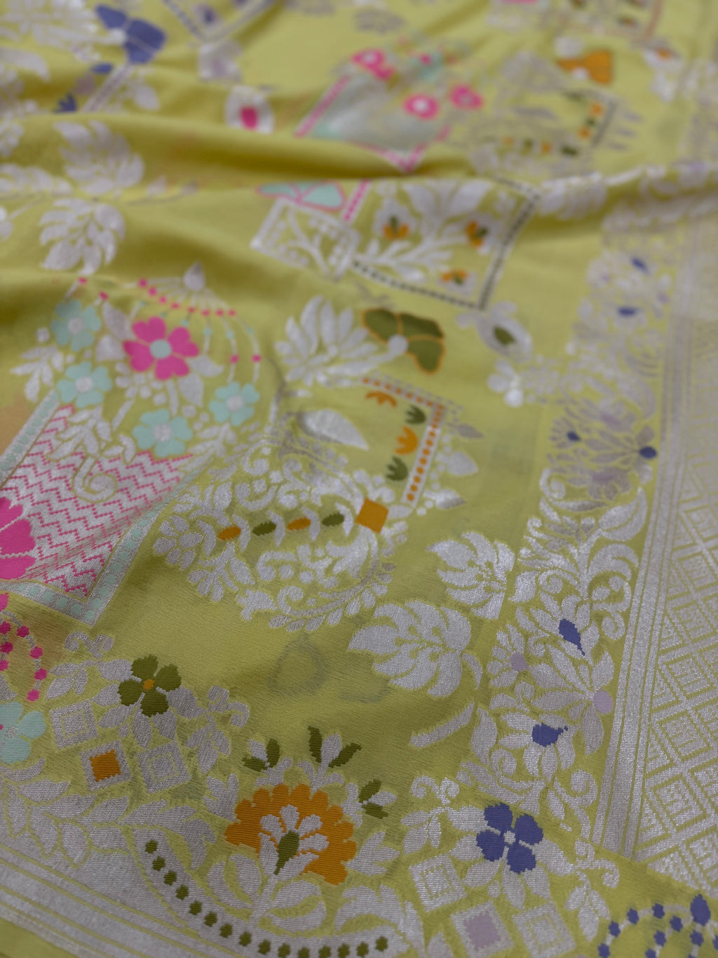 Georgette Chiffon Saree - Yellow