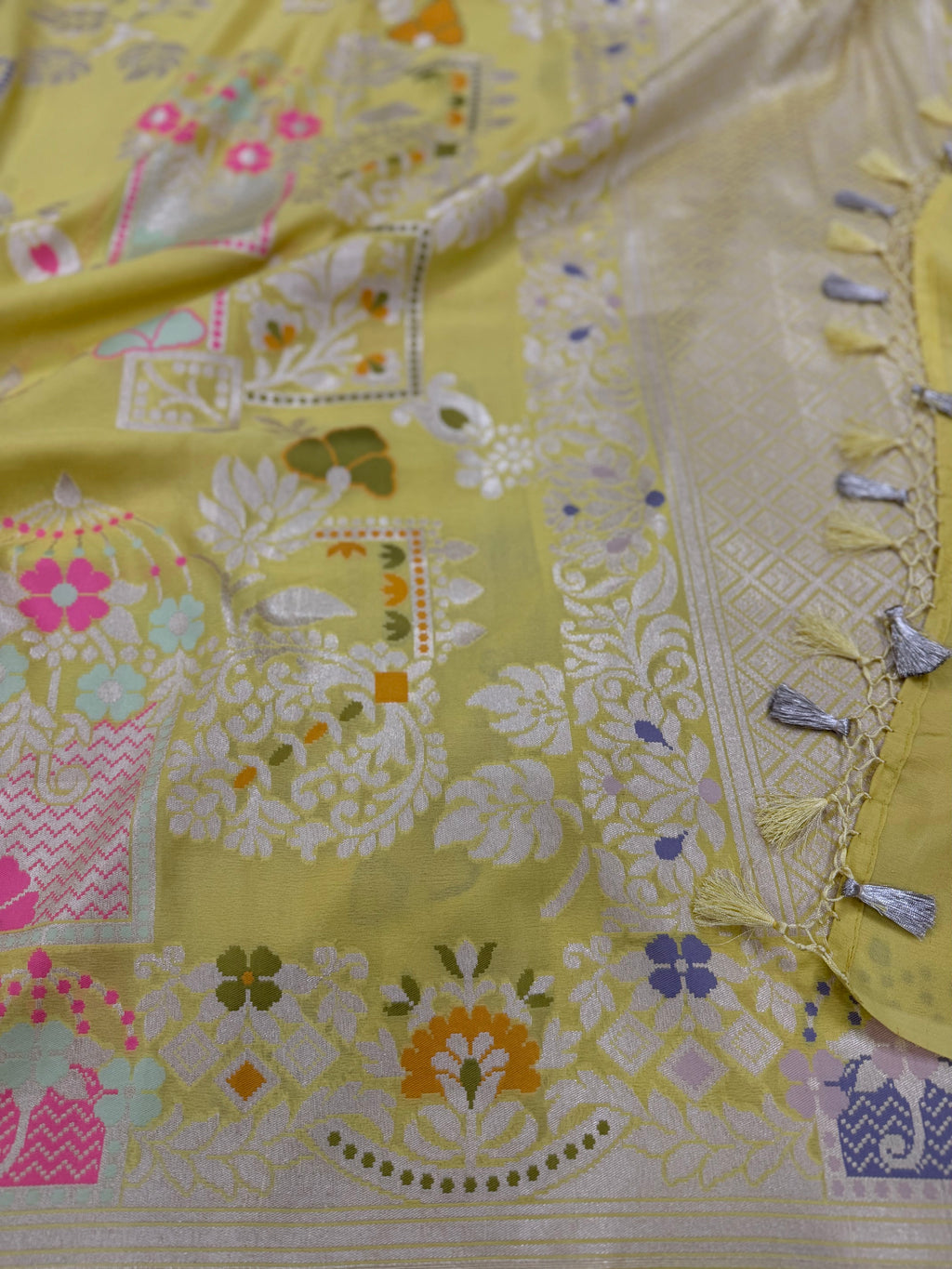 Georgette Chiffon Saree - Yellow