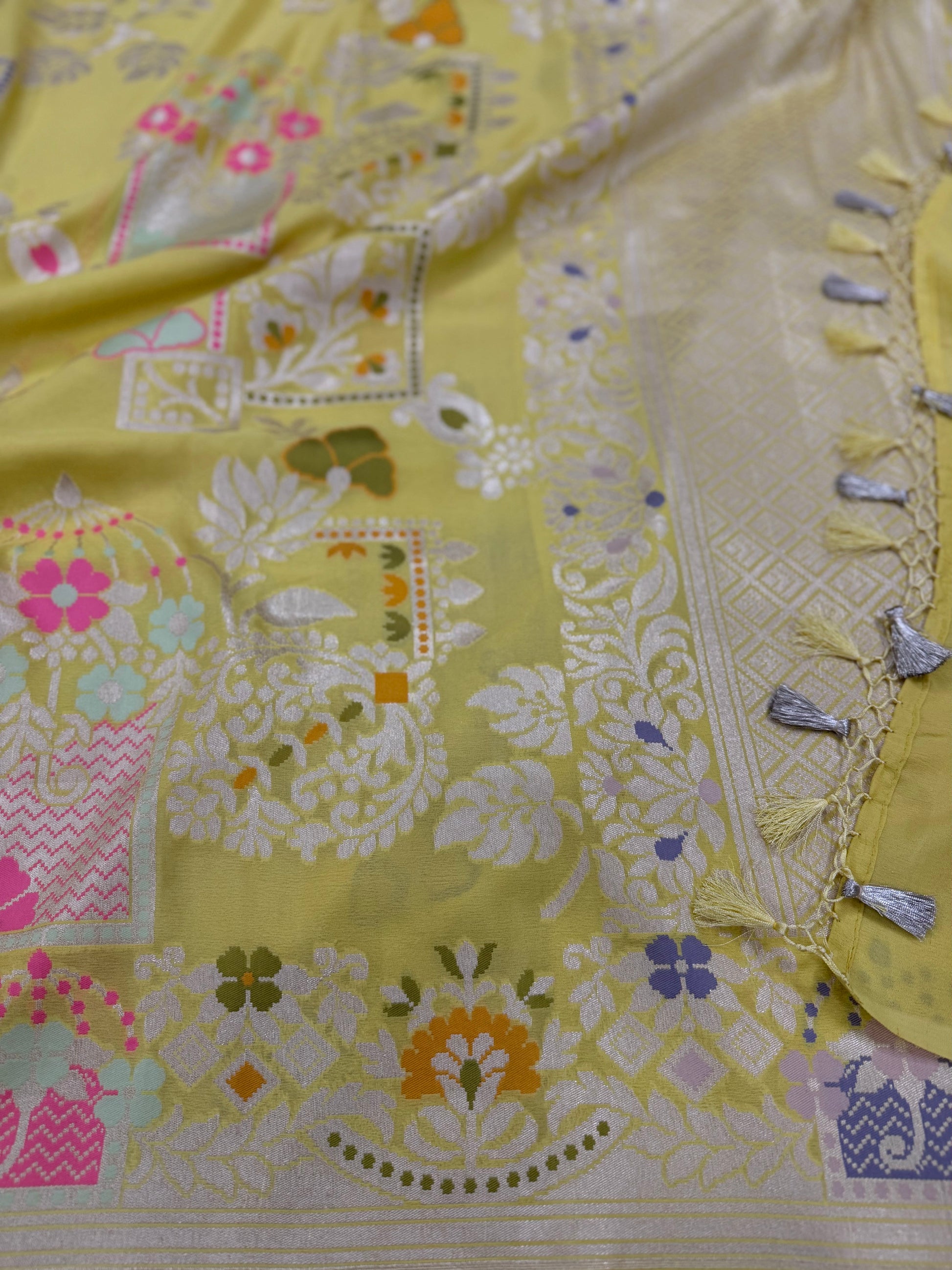 Georgette Chiffon Saree - Yellow