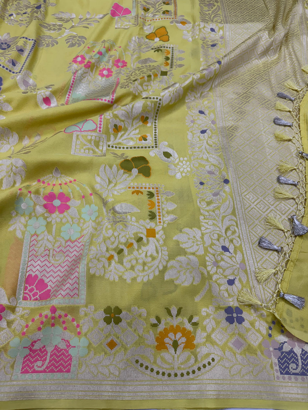 Georgette Chiffon Saree - Yellow