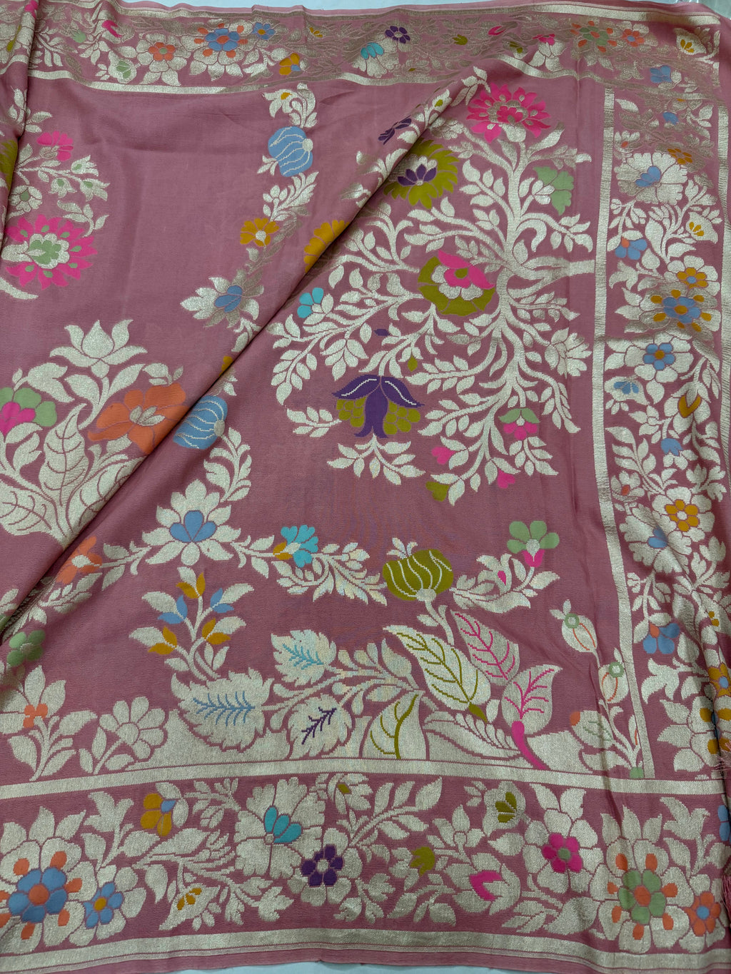 Georgette Chiffon Saree - Pink