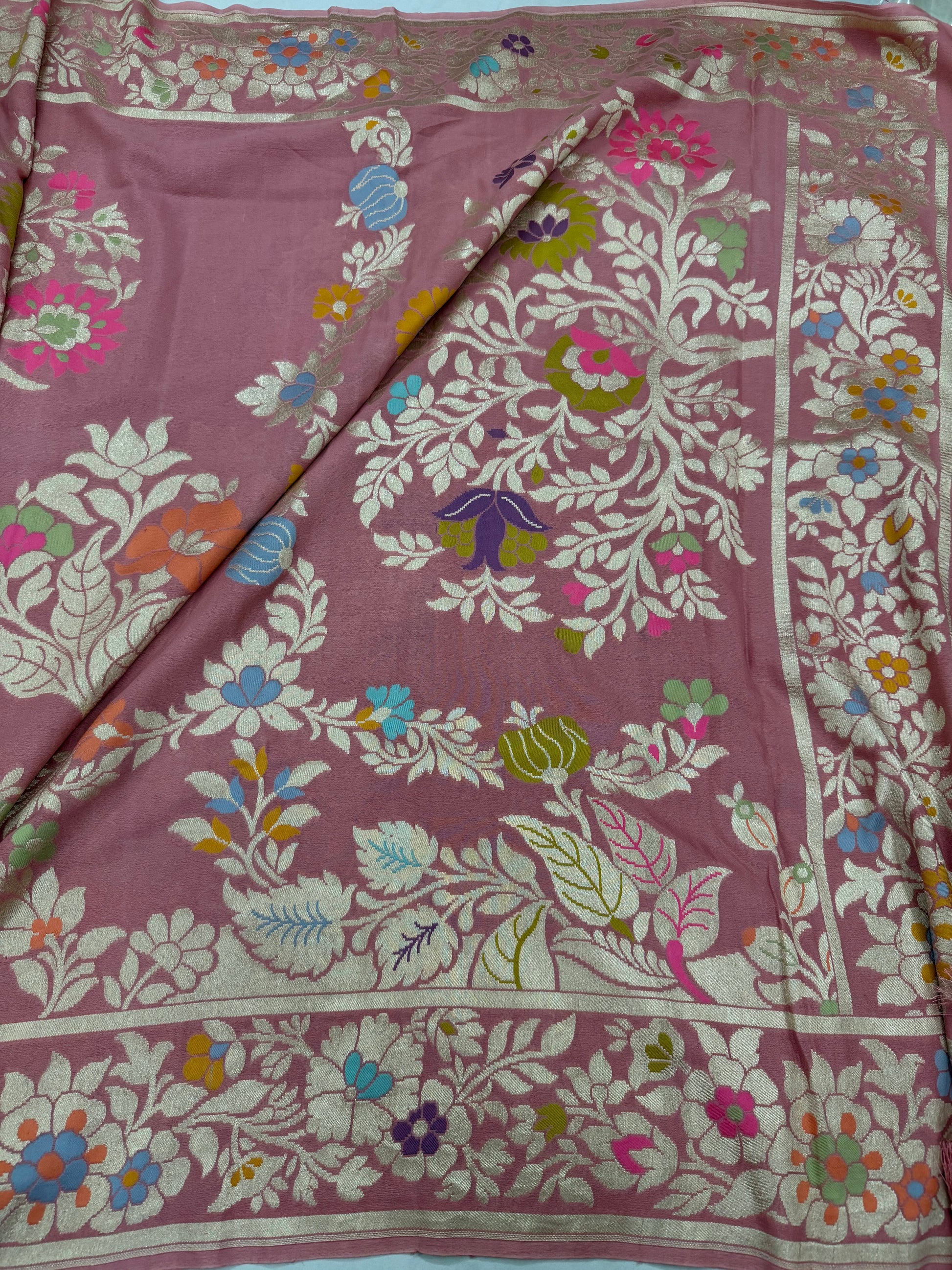 Georgette Chiffon Saree - Pink