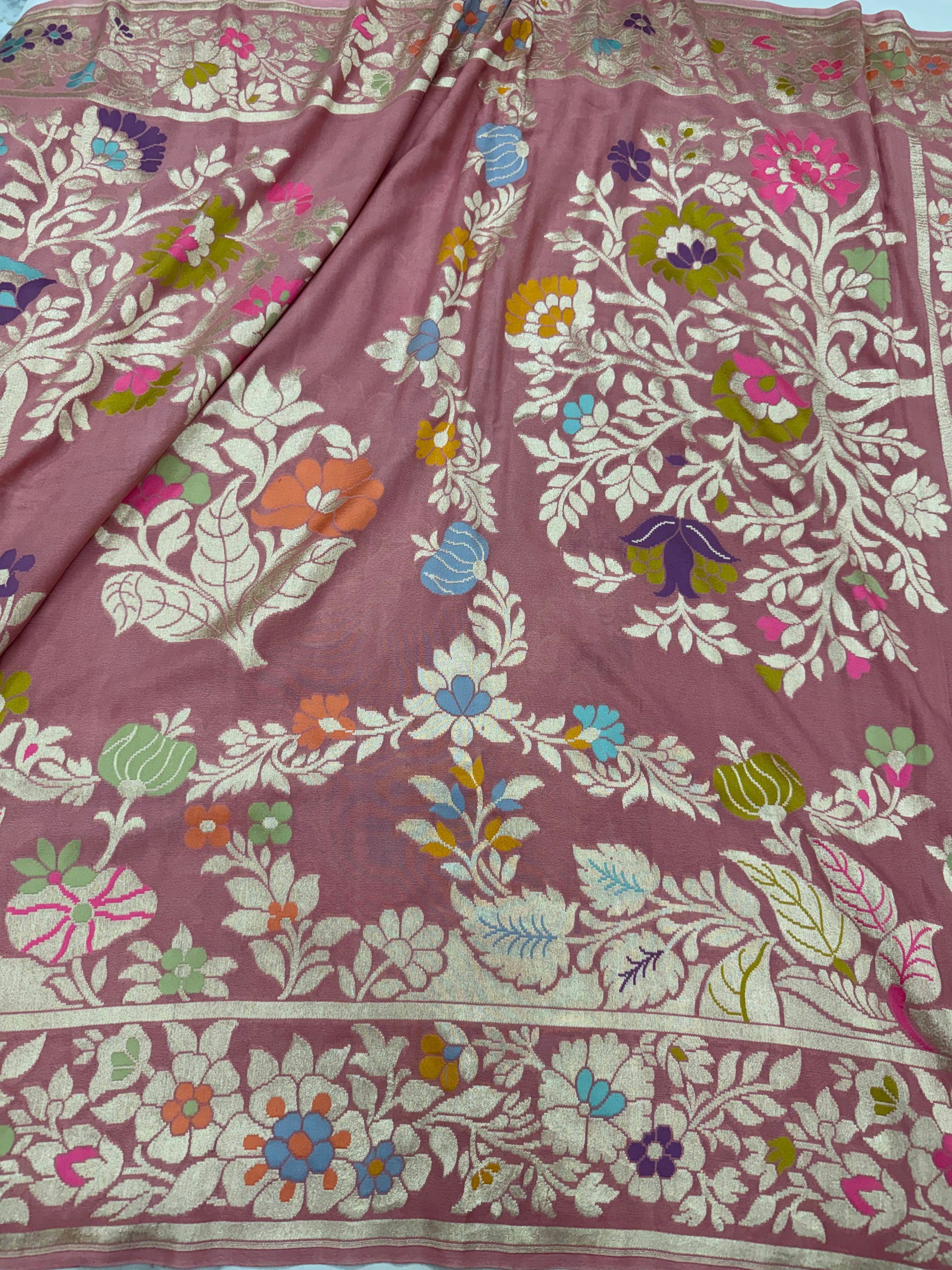 Georgette Chiffon Saree - Pink