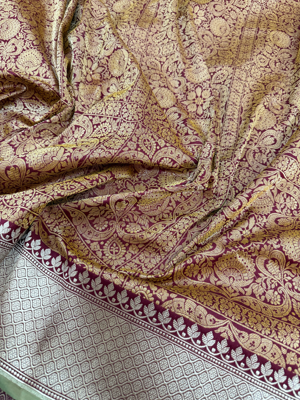 Brocade Banarasi Katan Silk Saree with Kadhua border