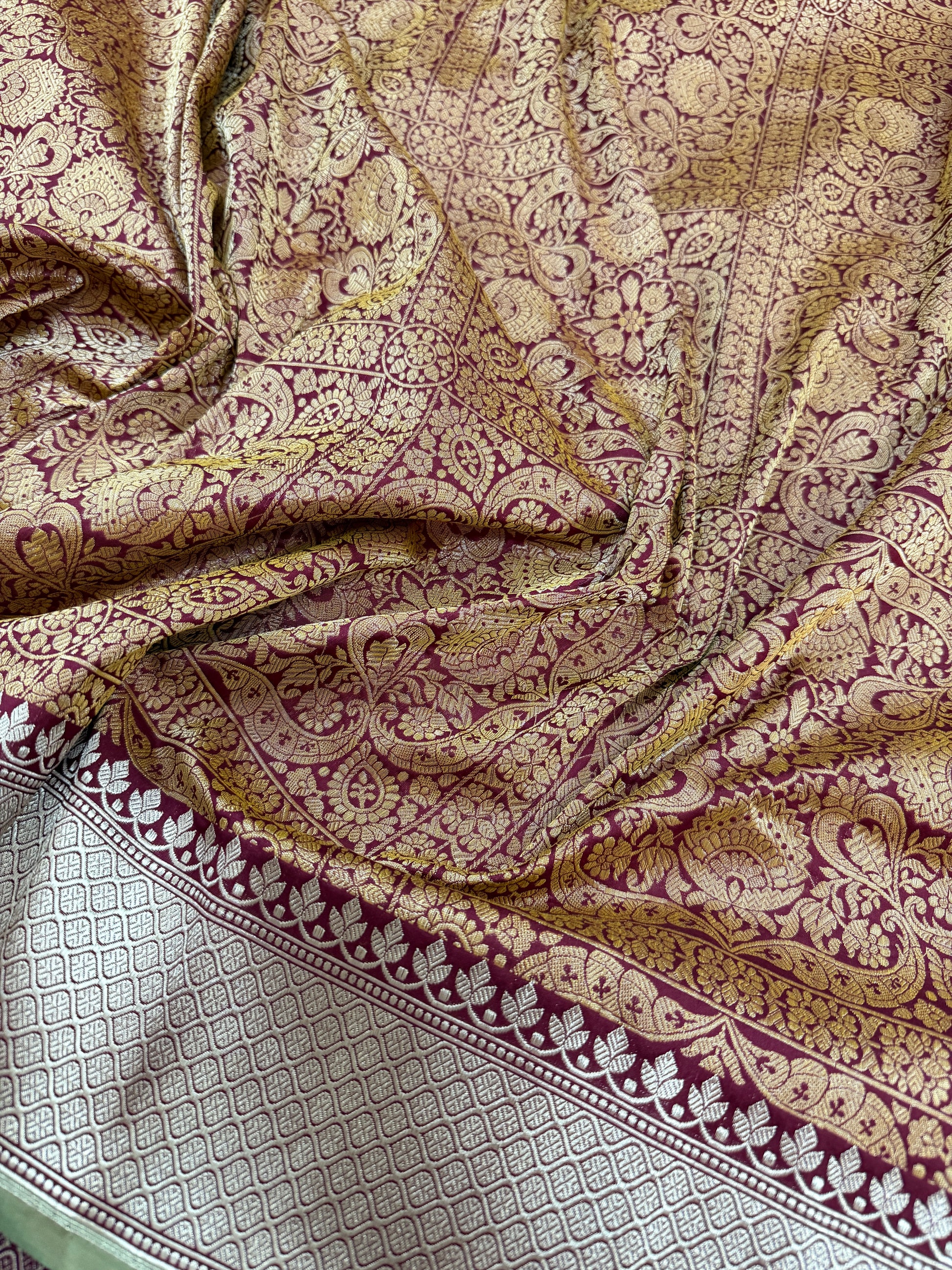 Brocade Banarasi Katan Silk Saree with Kadhua border