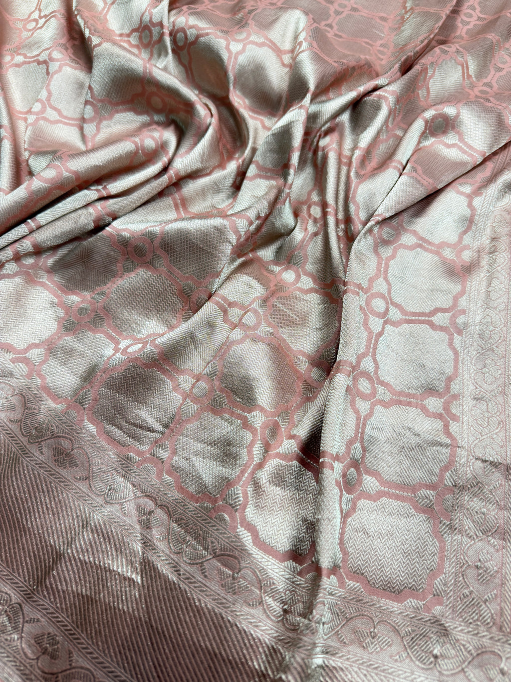 Pink Katan Silk Banarasi Brocade Saree