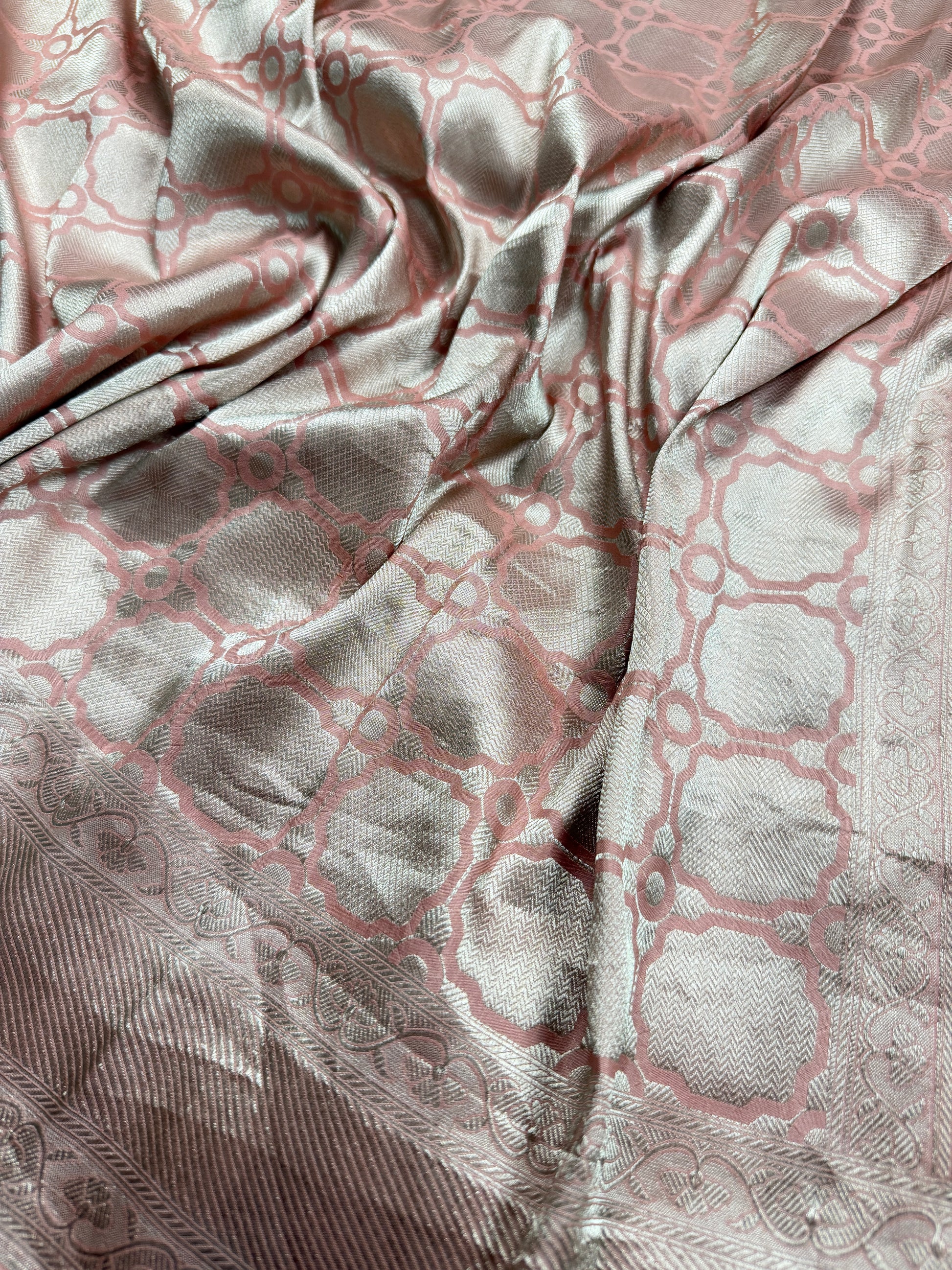 Pink Katan Silk Banarasi Brocade Saree