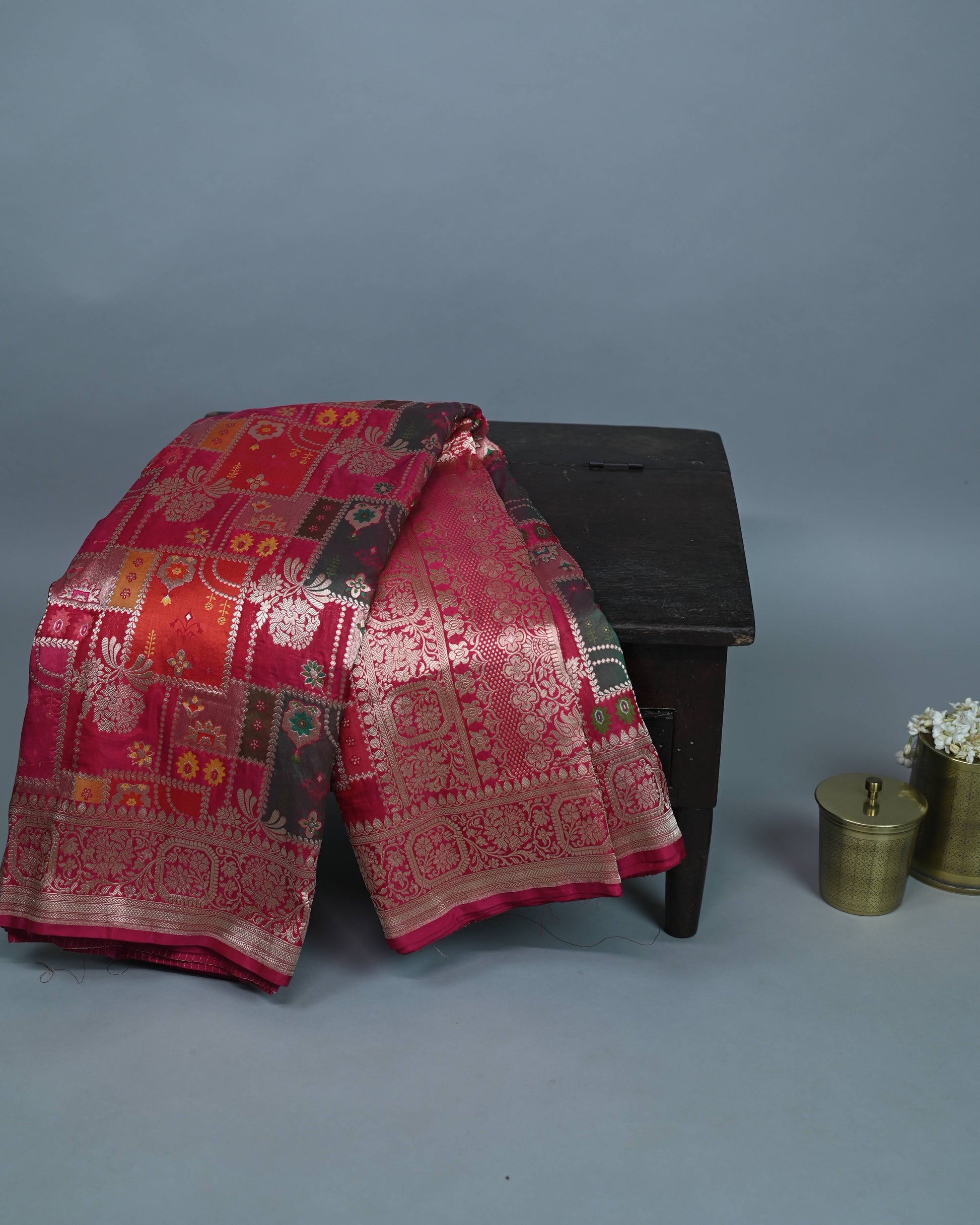Rani Katan Rangkat Zari Border Pallu Saree