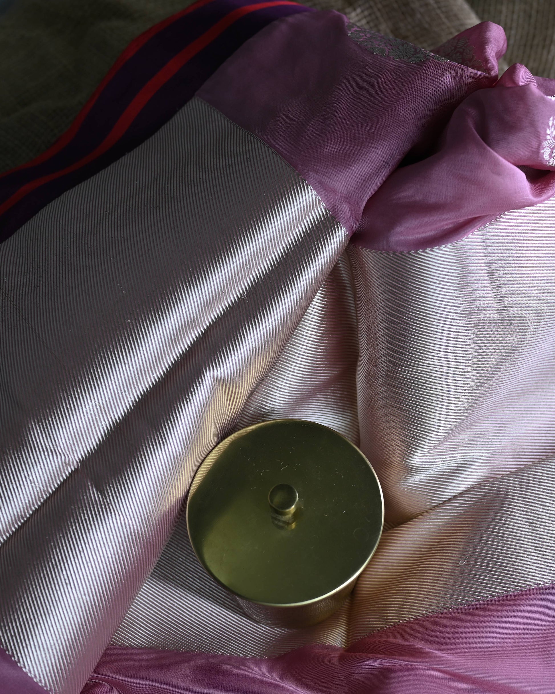 Lavender Georgette Zari Kadhua Weave Saree