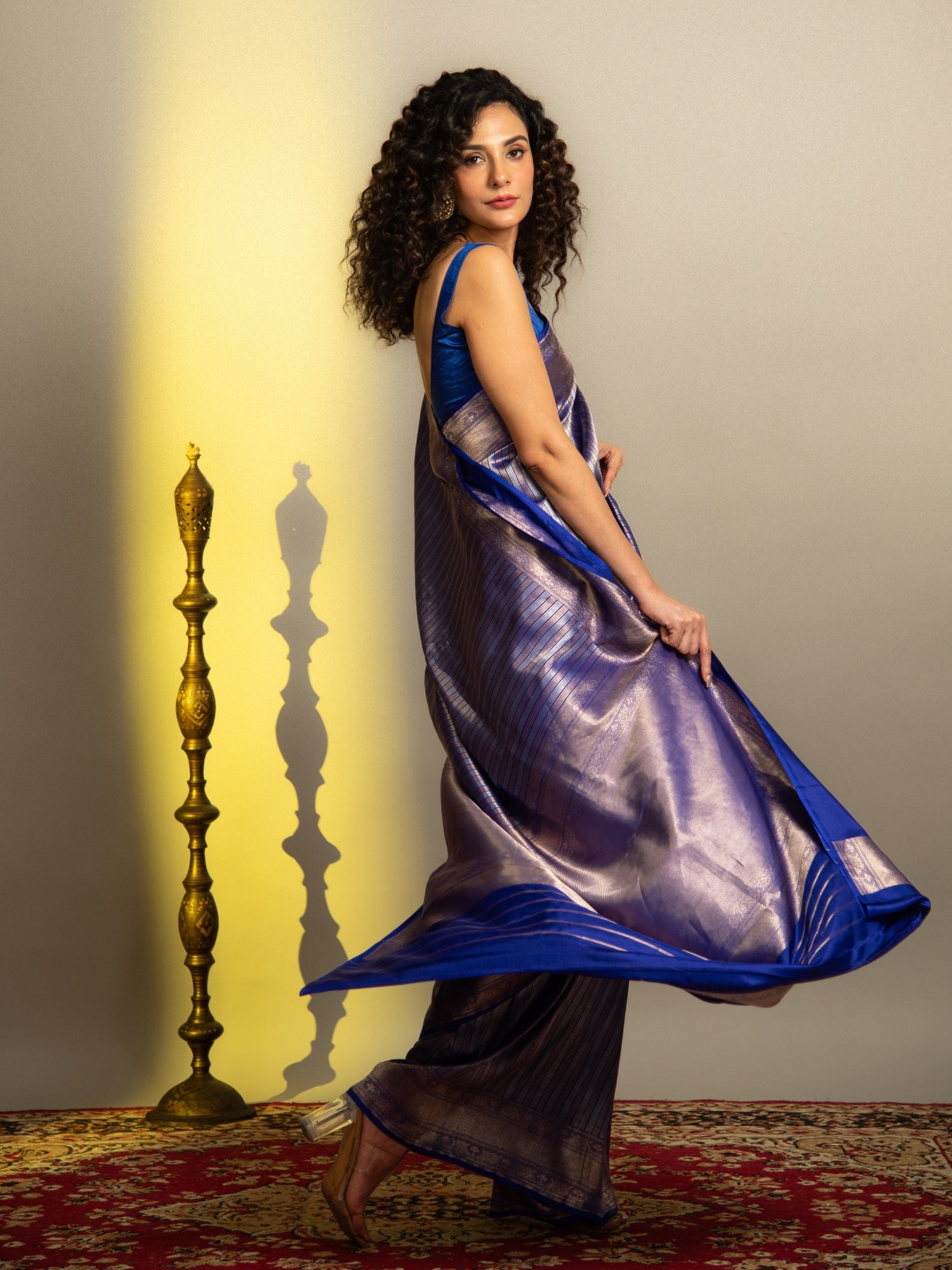 Royal Blue Handloom Brocade Banarasi Katan Silk Saree
