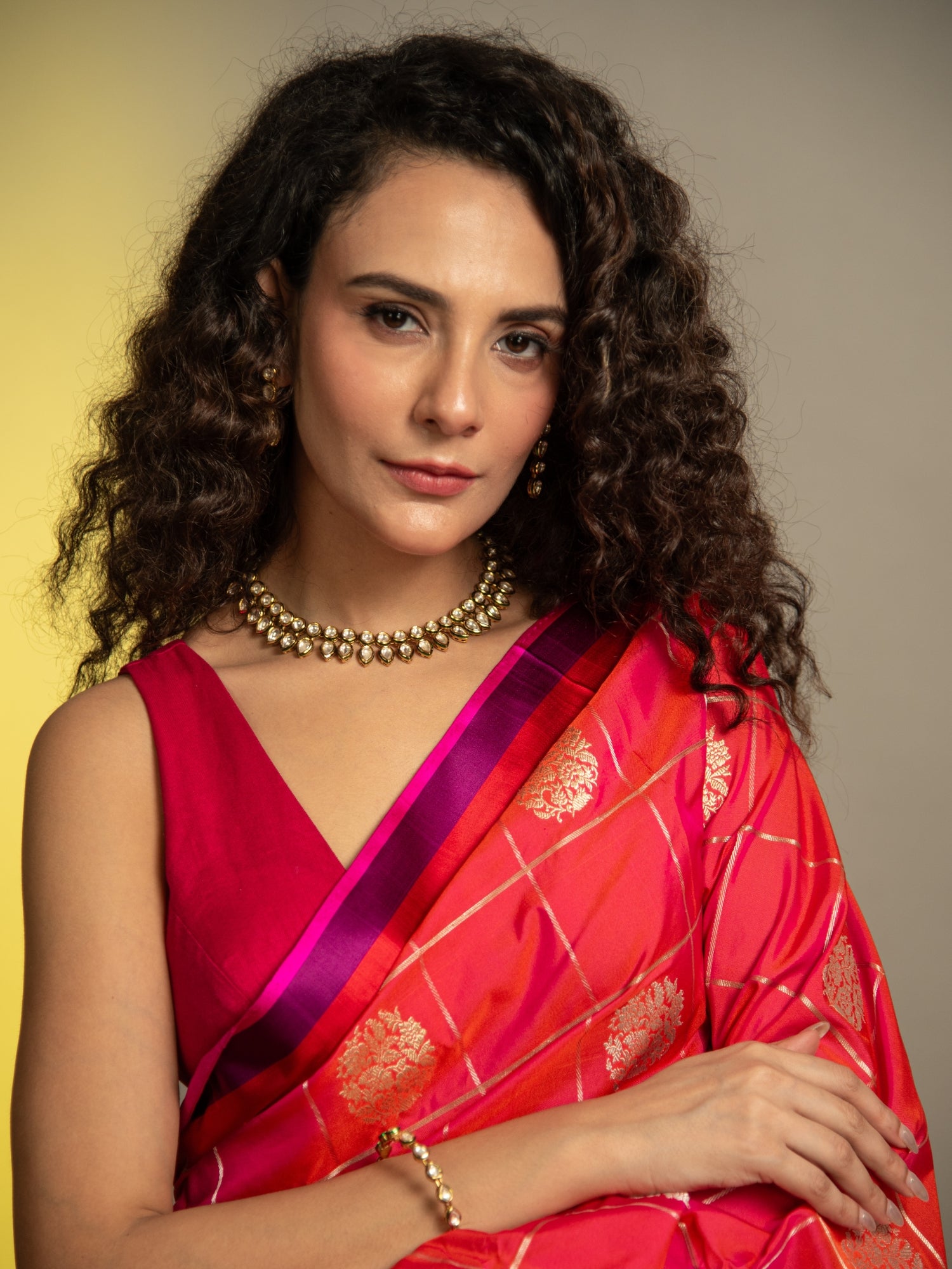 Burnt Orange Handloom Banarasi Katan Silk Saree with Satin Border